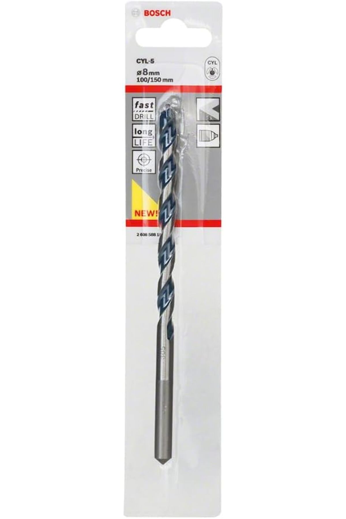 STOREMAX ELZ Professional Accessories Cyl-5 Serısı, Blue Granıte Turbo Beton Matkap Ucu, 8*150 mm FRNTR 11