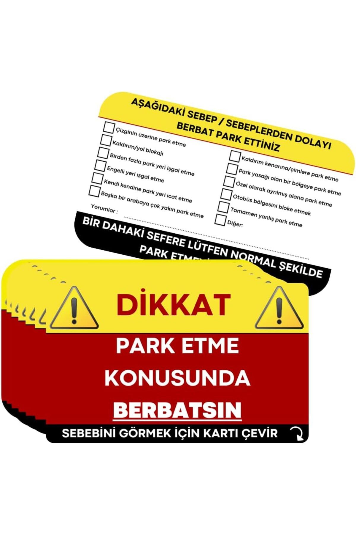 STOREMAX Sbl Park Uyarı Kartları 50'li Park Uyarı Kartviziti Berbat Park SBLShp 1064356