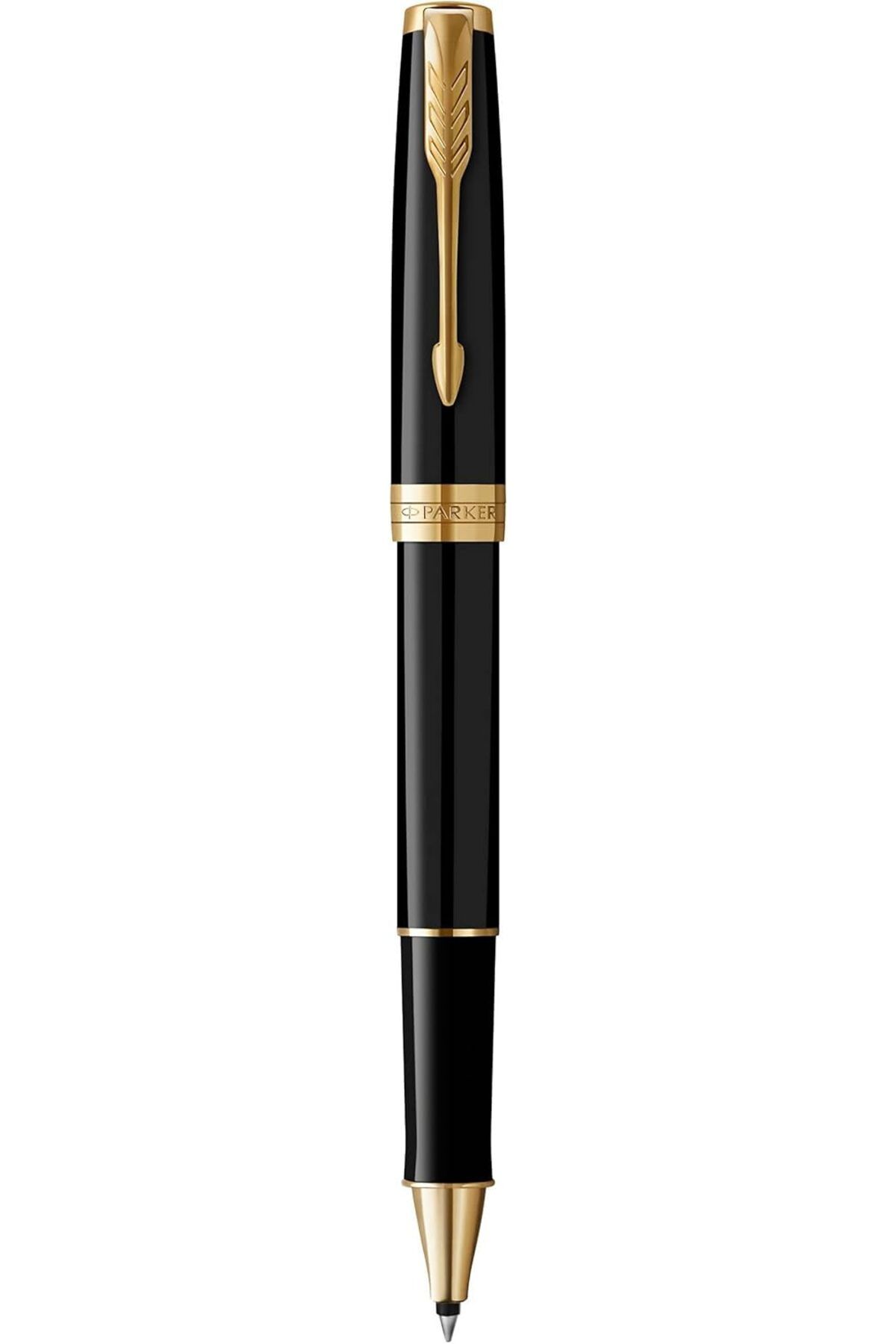 LUXE Sonnet roller kalem | altın süslemeli siyah boya | ince uç | siyah mürekkep | hediye kutusu LXS