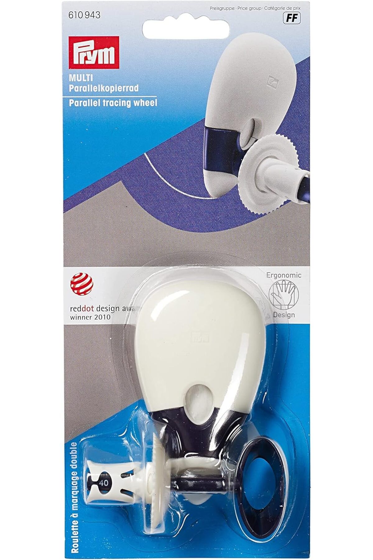 STOREMAX Rom 610943 Paralel kopya tekerleği Multi Ergonomik, erik mavisi, beyaz, tek boy Romshp 1067323