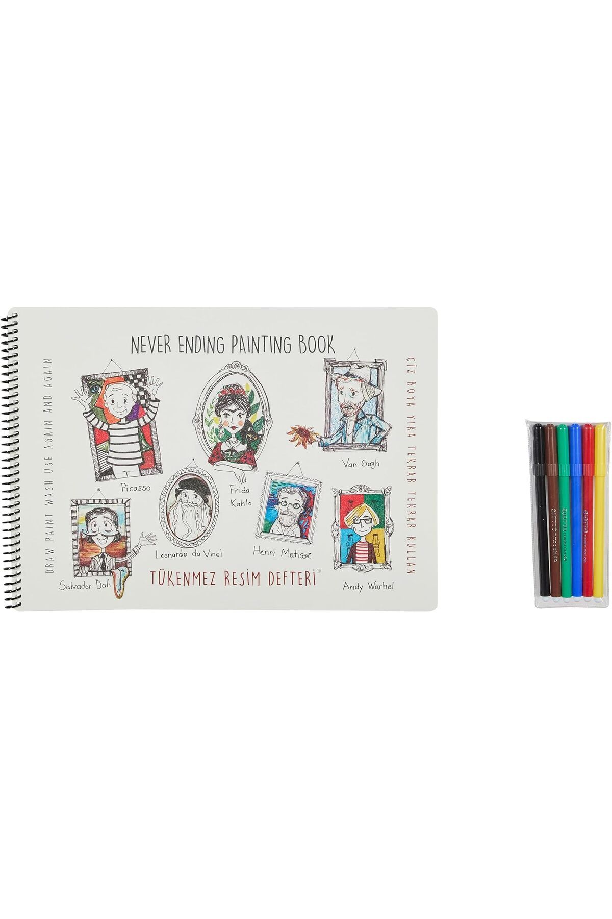 STOREMAX Rom Çocuk Funny Mat Tükenmez Resim Defteri 4 25X35Cm & 6'lı Keçeli Kalem Romshp 1067323