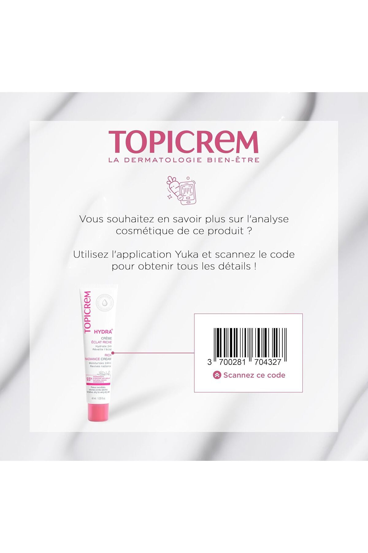 Topicrem-كريم توبيكريم هيدرا+ المرطب والمشرق الغني 40 مل 6
