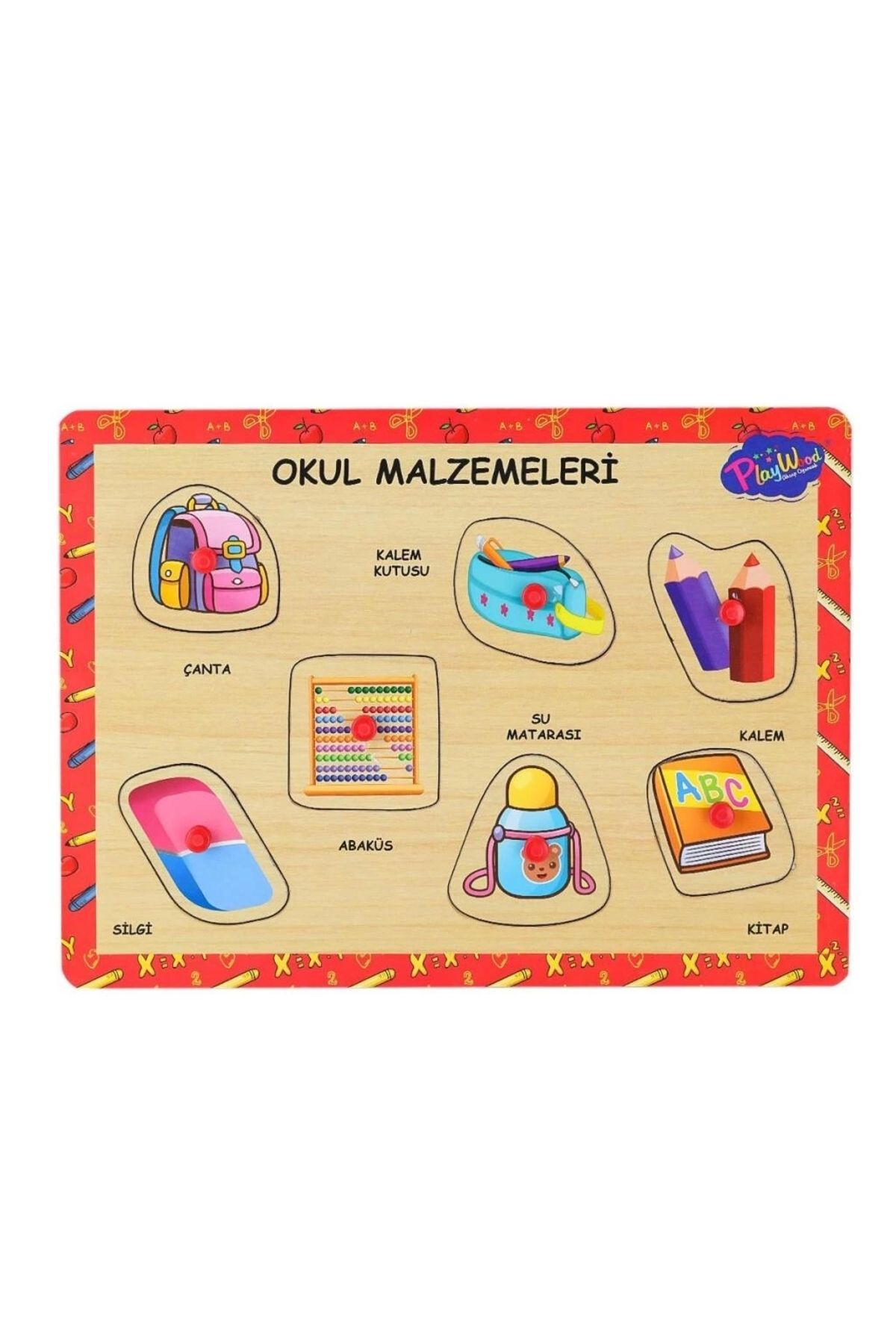 NessiWorld ONY-196-197 Ahşap Tutmalı Okul Malzemeleri -Onyıl Oyuncak