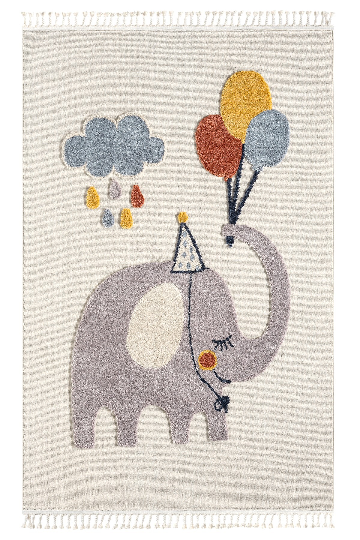 Eliz Home Yumuşak Renkli Bukleli Fil Balon Figürlü Dokuma Halı Bebek Odası Çocuk Odası Genç Odası Halısı 6 fotoğrafı 4 (önizleme)