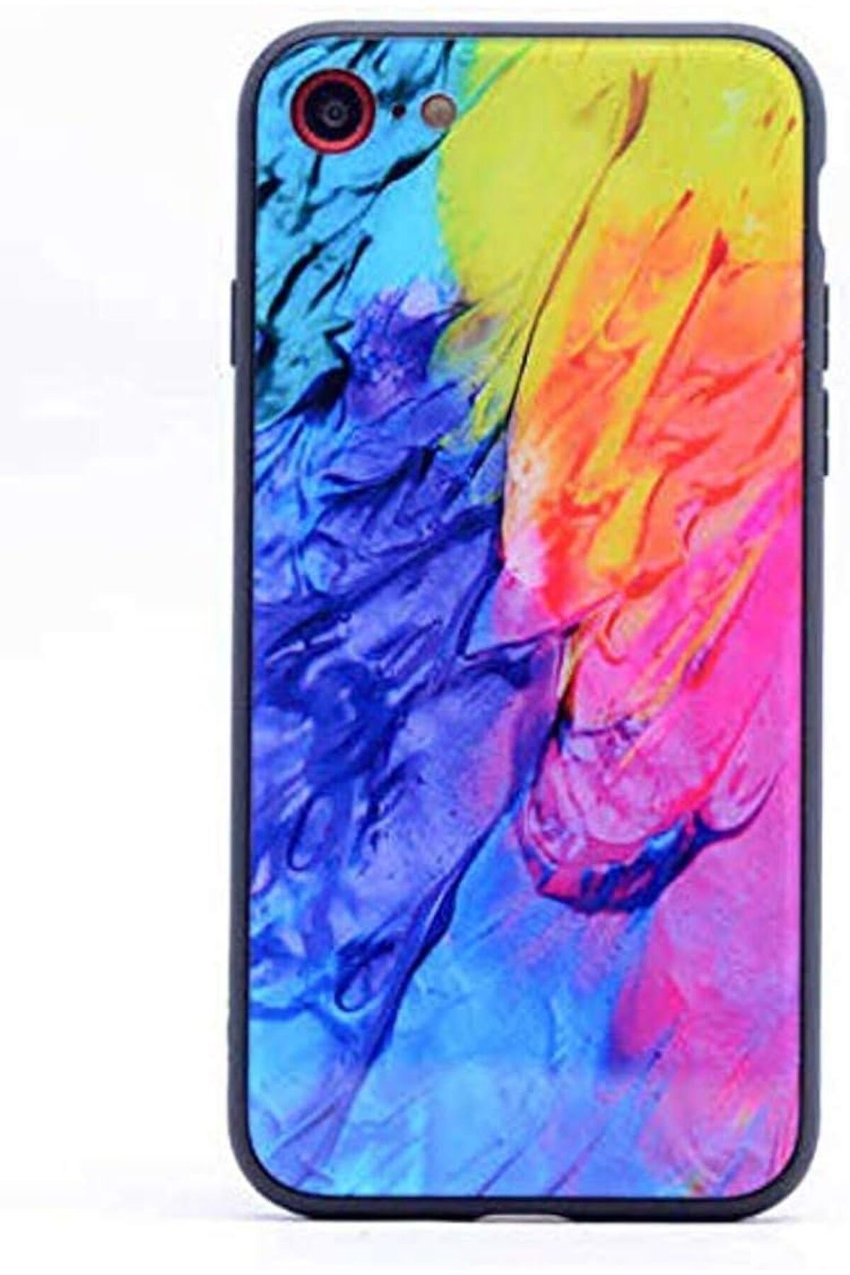 STOREMAX ELZ 3857 iPhone 7 ile Uyumlu Kılıf, Ebruli Cam Kapak, NO7 FRNTR 1127478