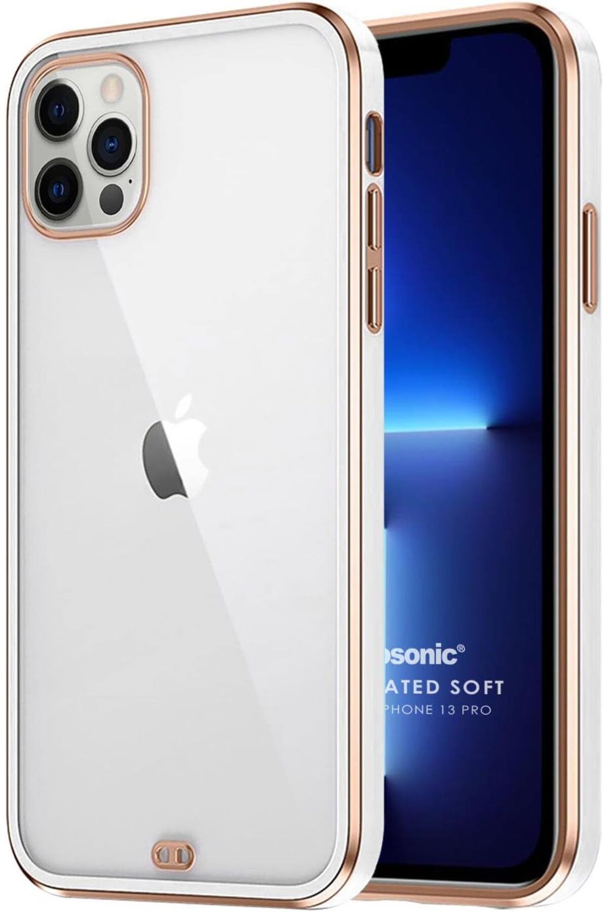 STOREMAX Sbl iPhone 13 Pro için Kılıf Laser Plated Soft Beyaz [iPhone 13 Pro ile Uyumlu Kılıf - Beyaz] S