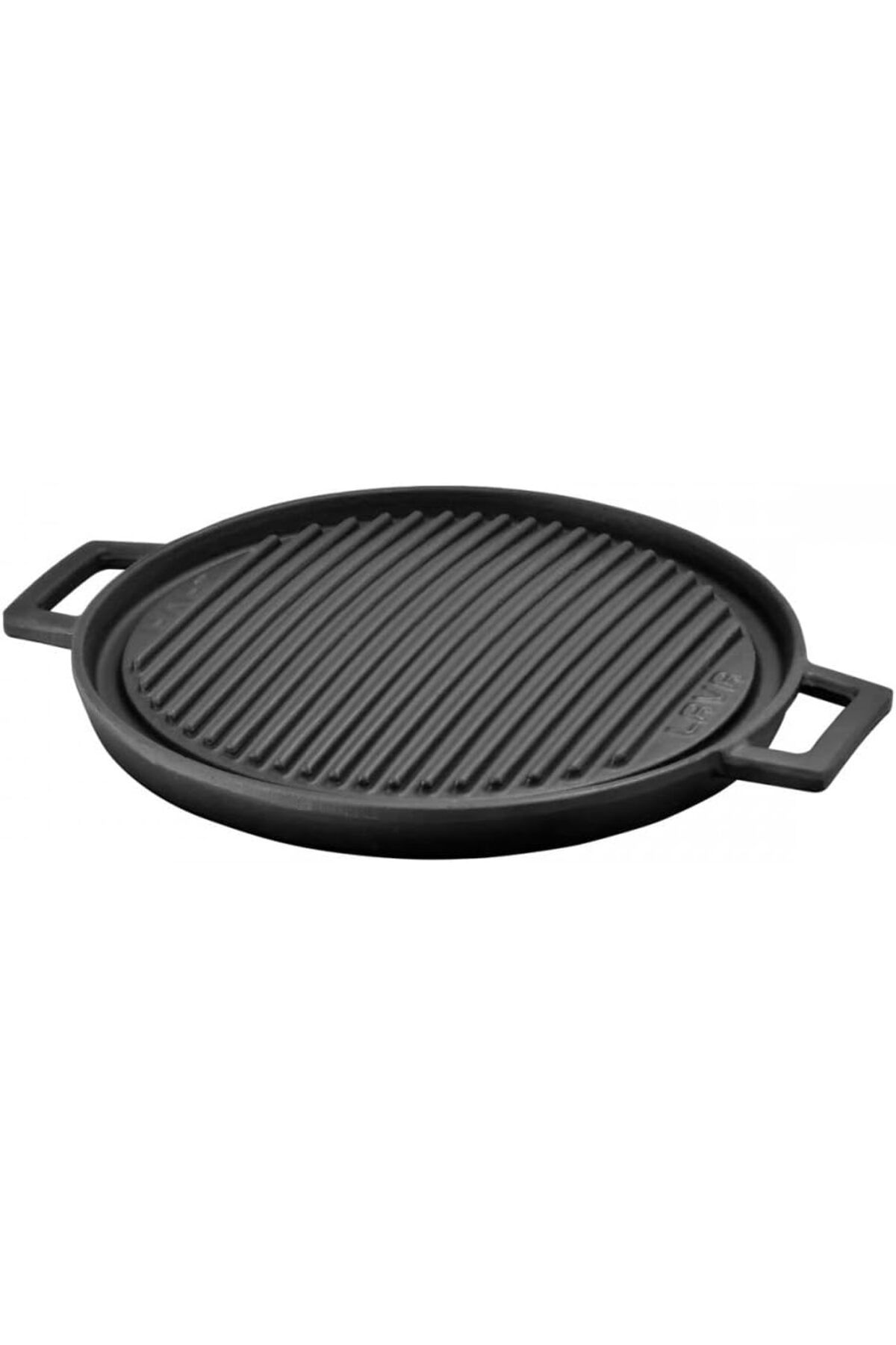 STOREMAX ELZ Döküm Yuvarlak Çift Yön Izgara Tavası Döküm Demir Yekpare Çift Kulplu Çap(Ø)28cm. FRNT