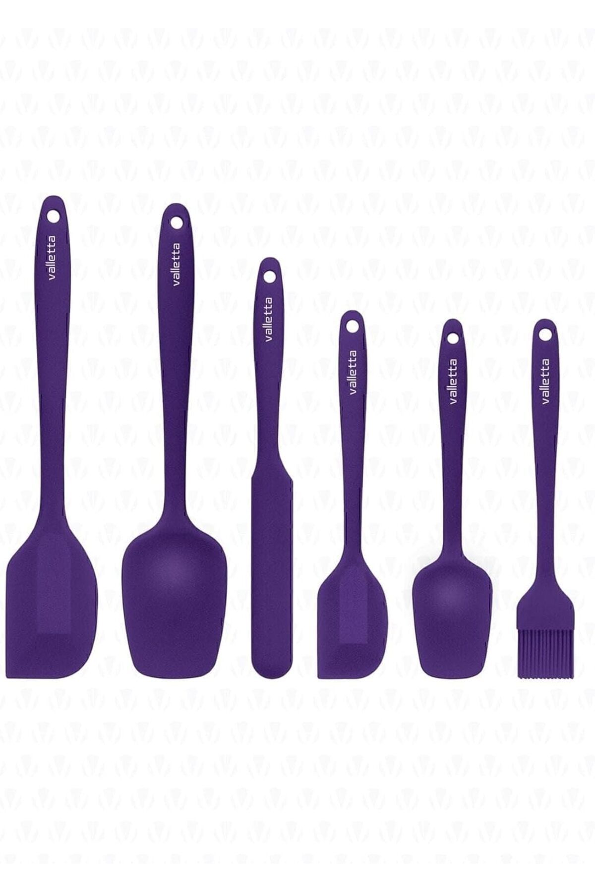 STOREMAX Drongo Isıya Dayanıklı Yanmaz Yapışmaz Silikon Spatula Seti 6 Parça Mor TrendBazaar 1057563