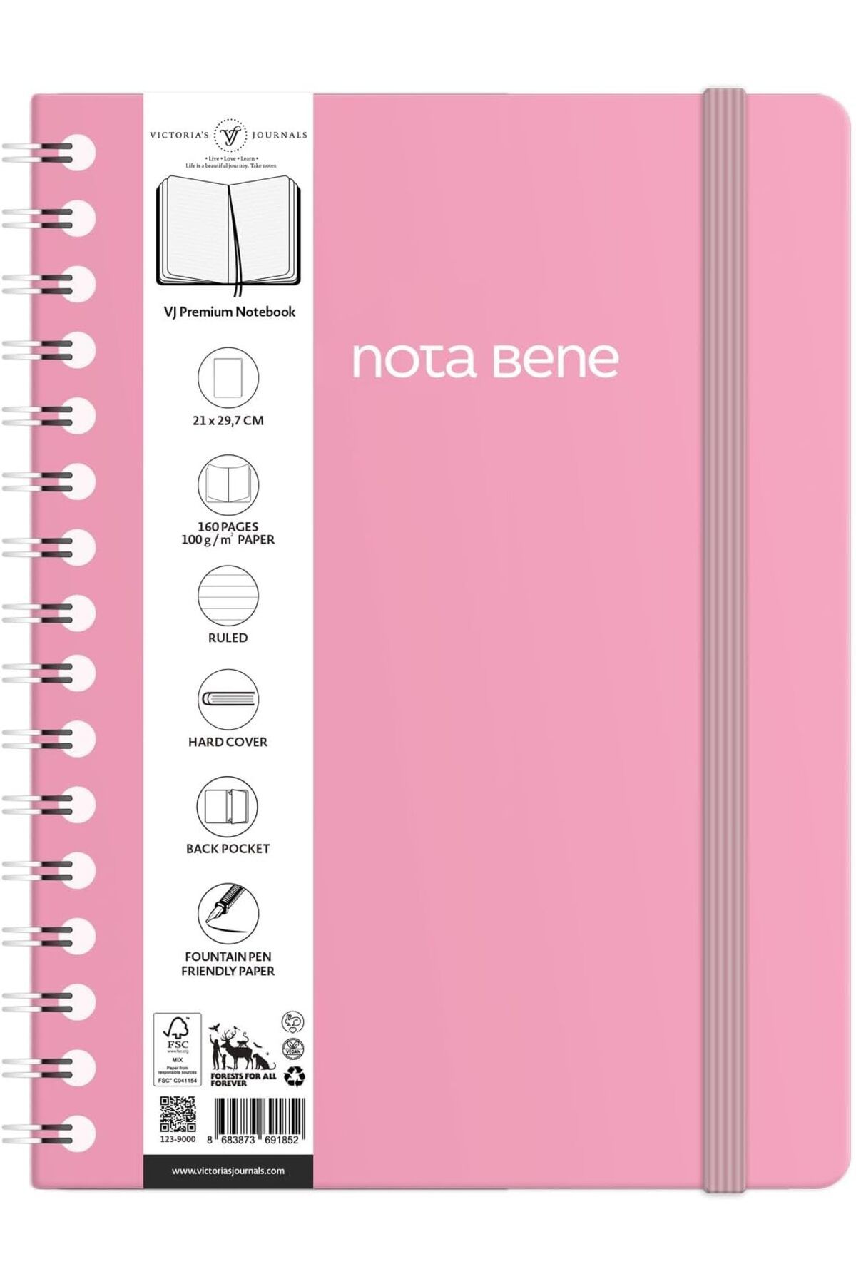 Mu Art Ahşap Mrt Bene Spiralli Premium Sert Kapak Defter, 21x29,7 cm, Çizgili Art 871301