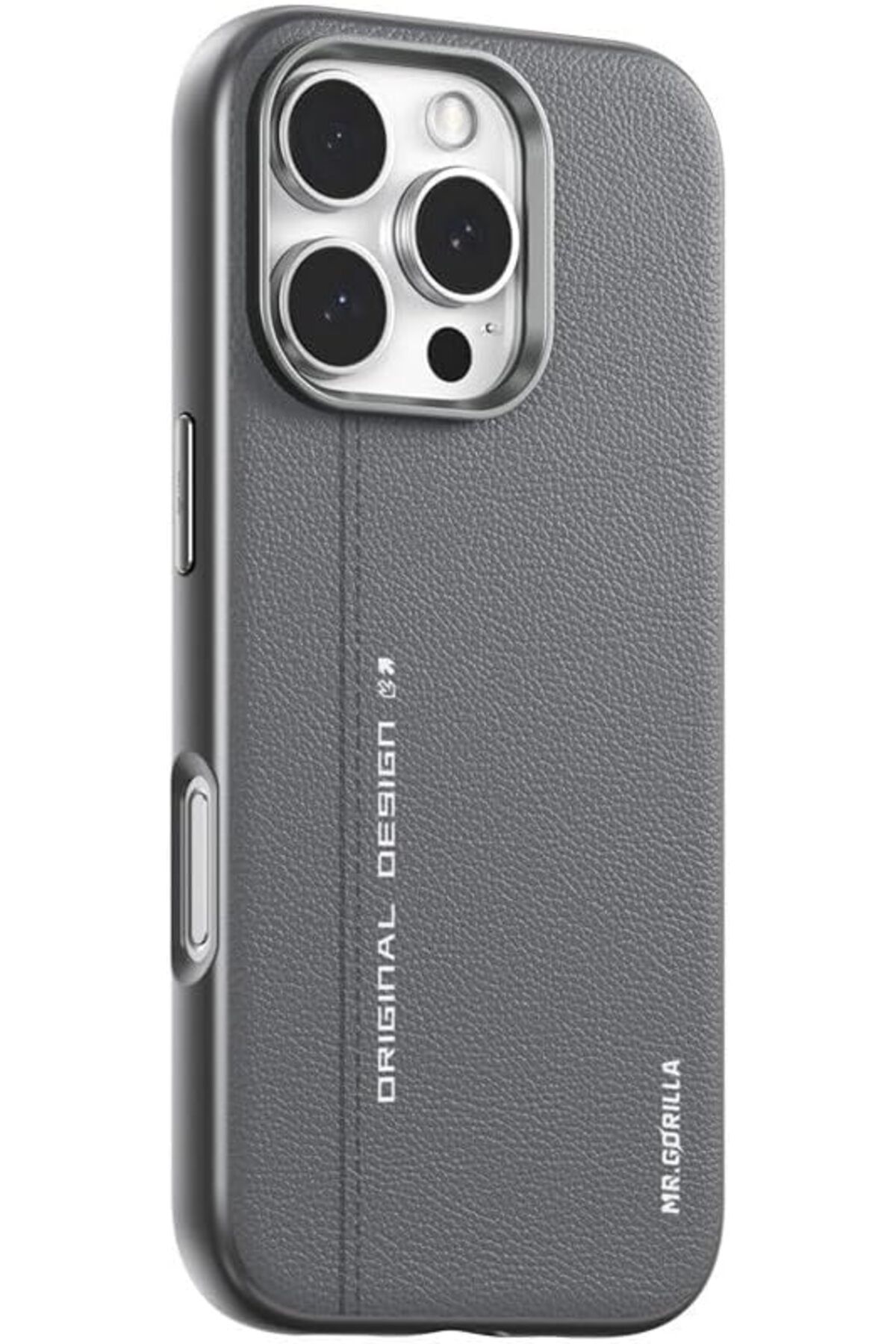 LUXE iPhone 16/16 Plus / 16 Pro / 16 Pro Max Uyumlu Premium Leather Deri Telefon Kılıfı (Gri, iPhone