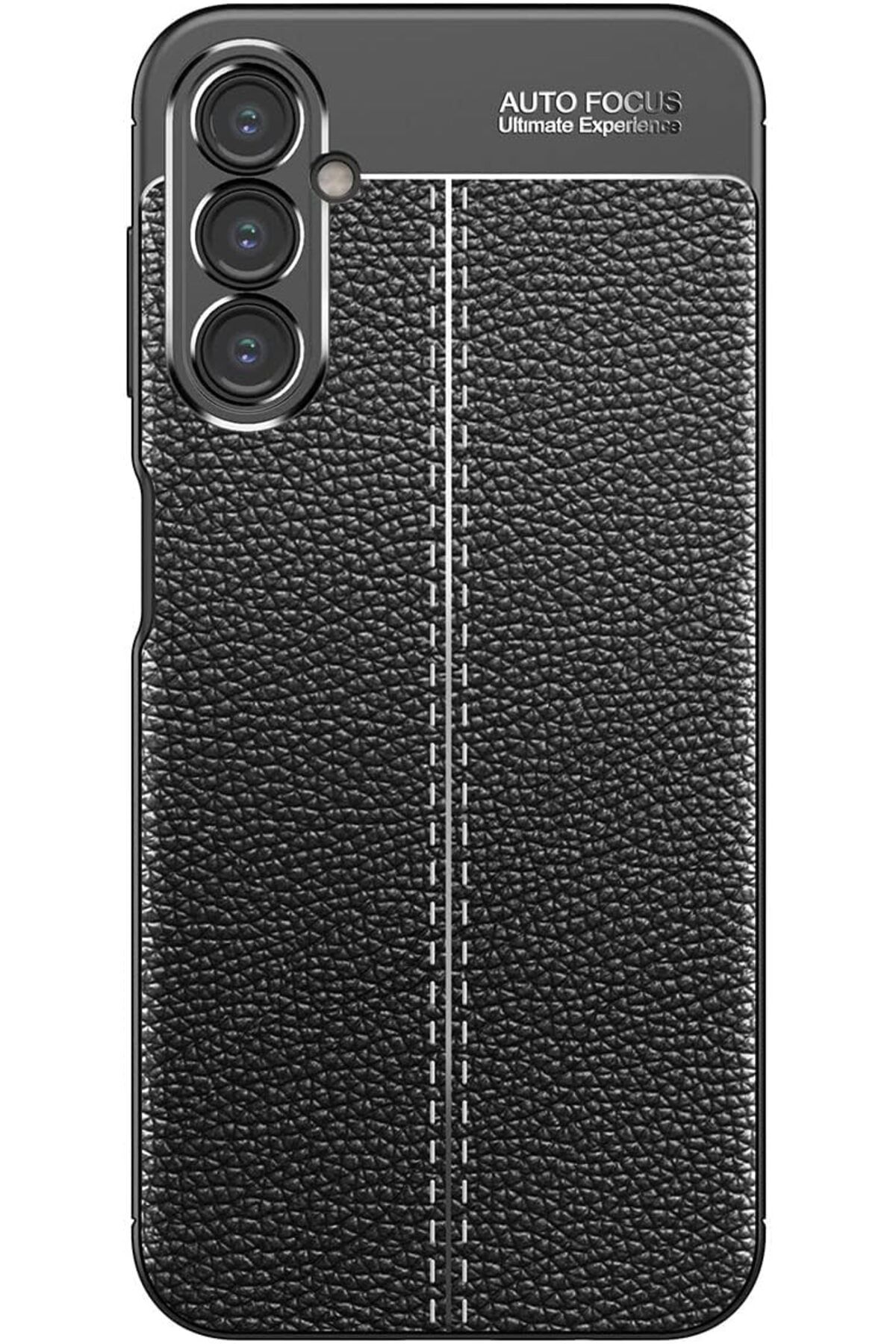 STOREMAX Rom Galaxy S24 Plus Uyumlu Kamera Korumalı Deri Görünümlü Silikon Kılıf (Siyah, Galaxy S24 P