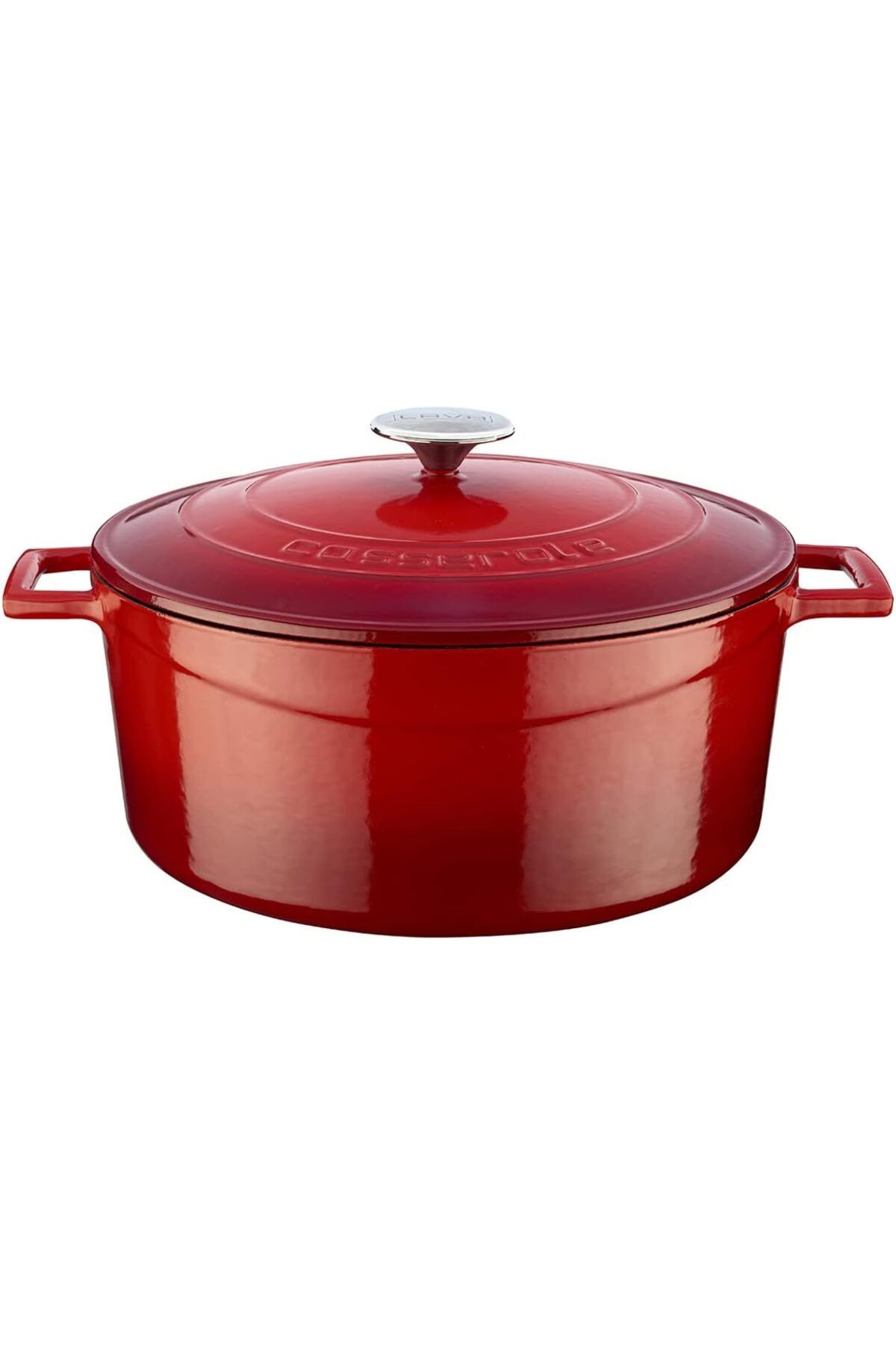 LUXE Metal Döküm Yuvarlak Tencere, 28 Cm, Kırmızı LXSHP 1055529
