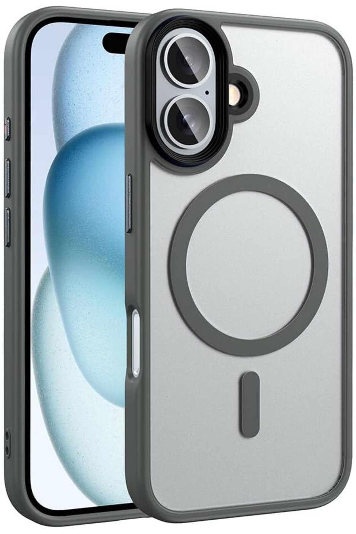 LUXE İle Uyumlu iPhone 16 Plus Kılıf Mat Arka Yüzey Wireless Şarj Özellikli ZORE Flet Magsafe Kapa