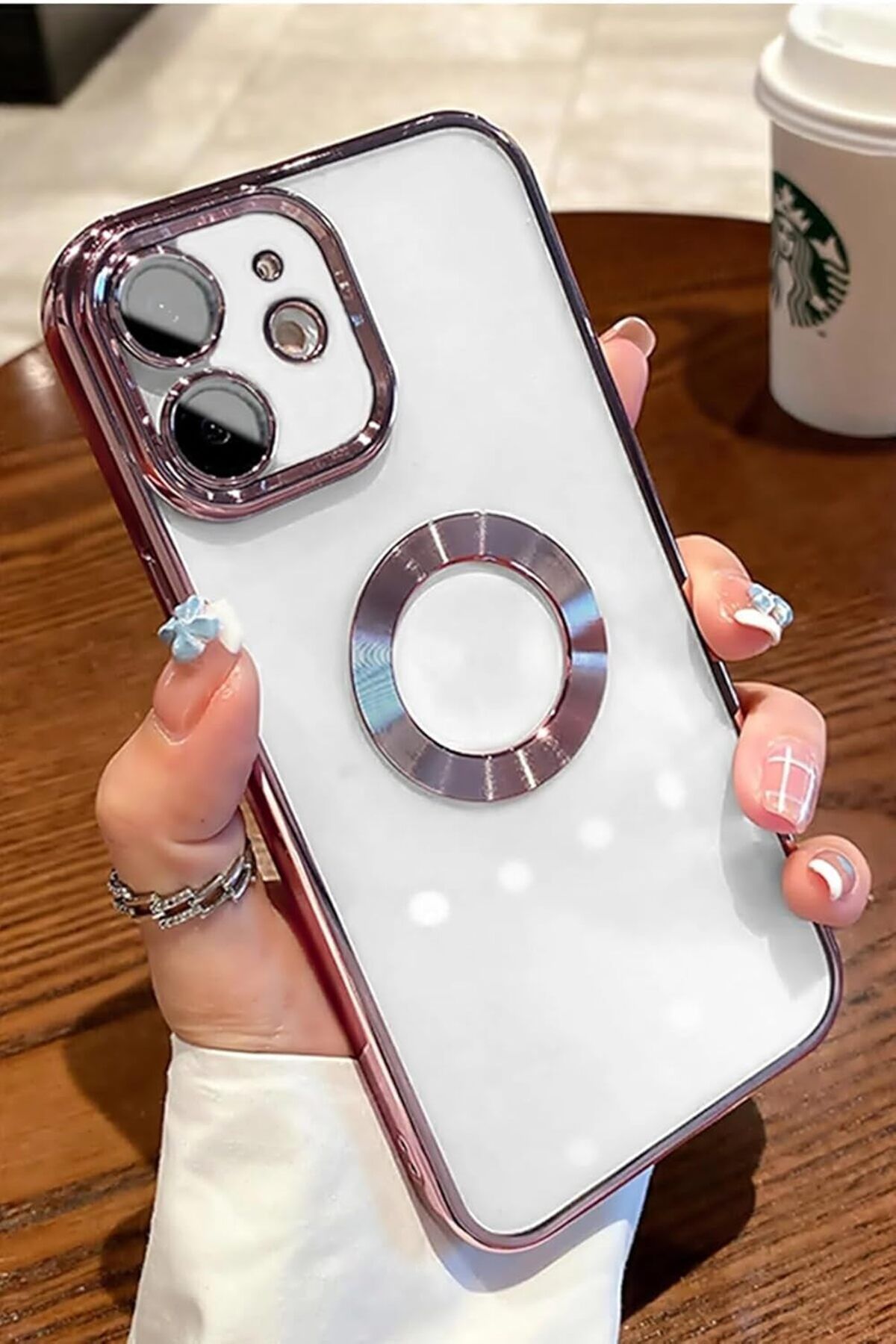LUXE AKSESUAR iphone 11 (6.1) inç Laser Silikon Arkası Şeffaf Kamera Korumalı Logo Detaylı Luxury K