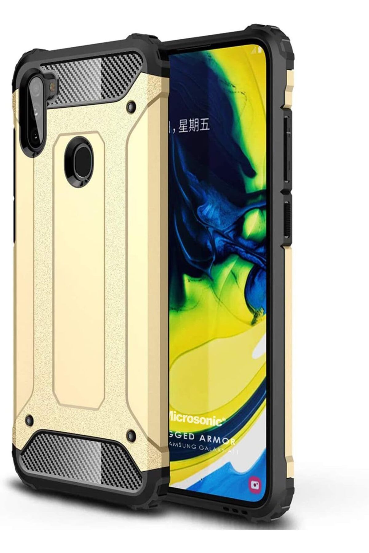STOREMAX Galaxy A11 için Kılıf Rugged Armor Gold [Galaxy A11 ile Uyumlu Kılıf - Gold] TrendBazaar 10575
