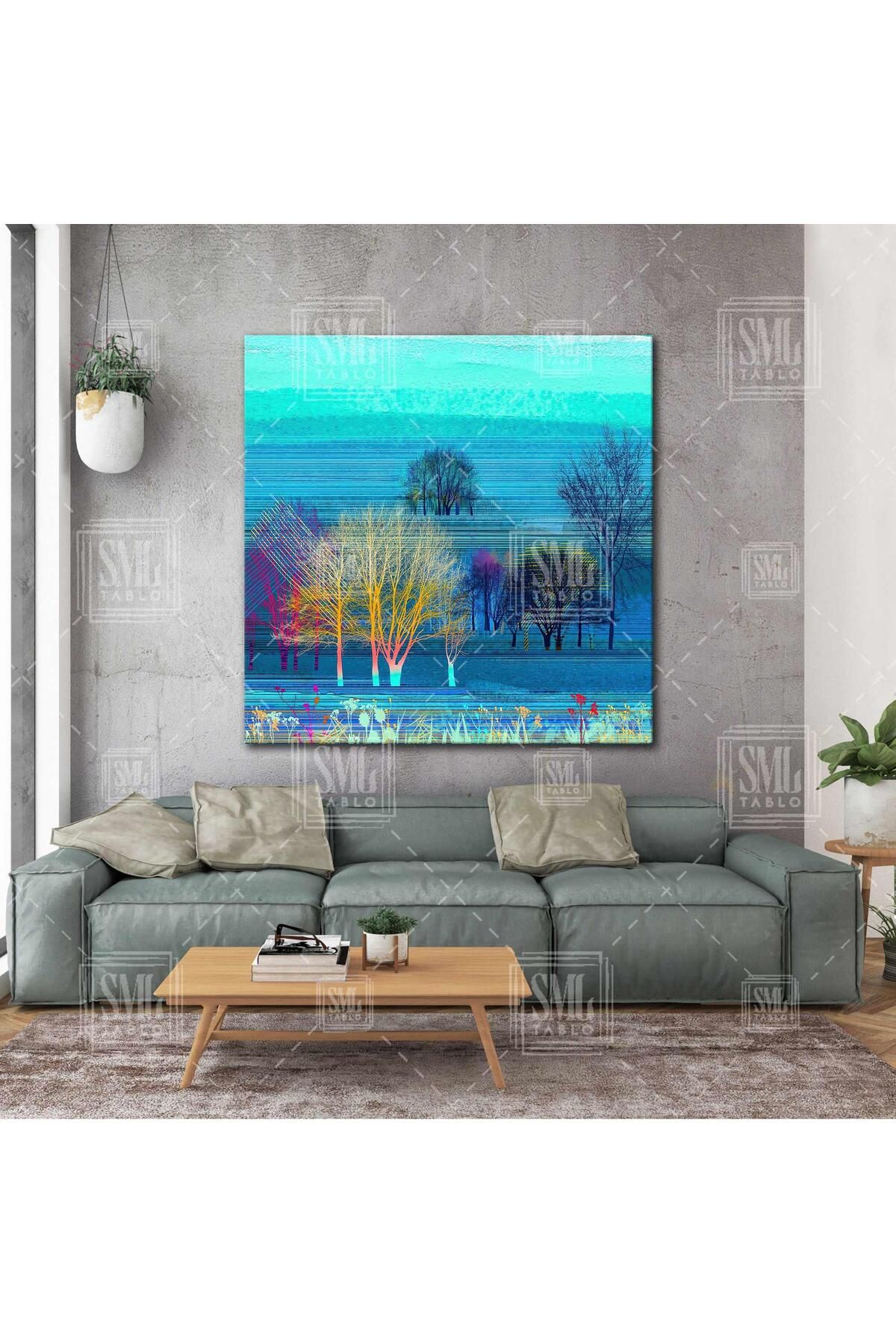 SML TABLO-Toamnă Frunze Versate Rengerank Trees Pătrat Canvas Print 1