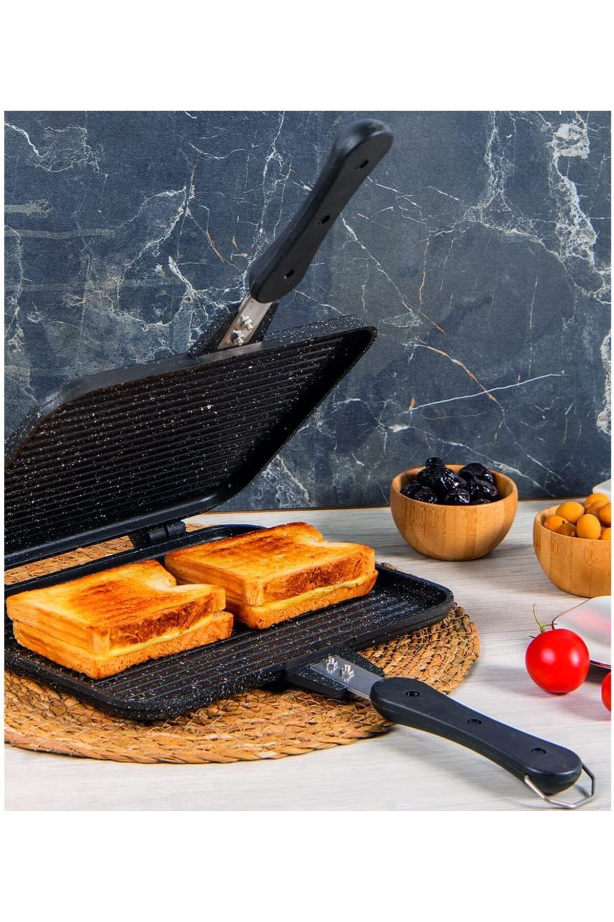 STOREMAX Ezg Usta Tostçu Granit Döküm Ocak Üstü El Tost Makinesi ST-101 uyumlu