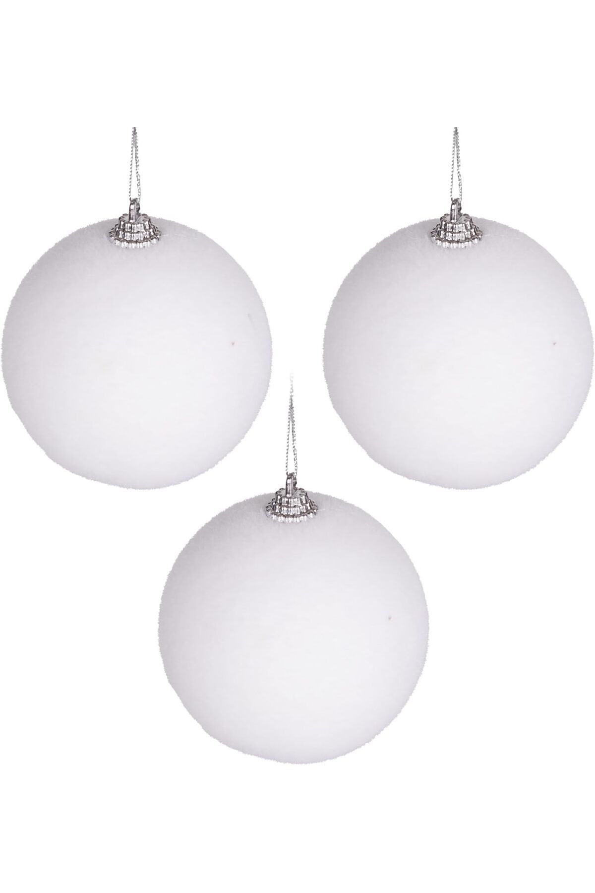 STOREMAX ELZ Yılbaşı Süsü Yılbaşı Topu 3'lü Set Beyaz 8 Cm. FRNTR 1127478