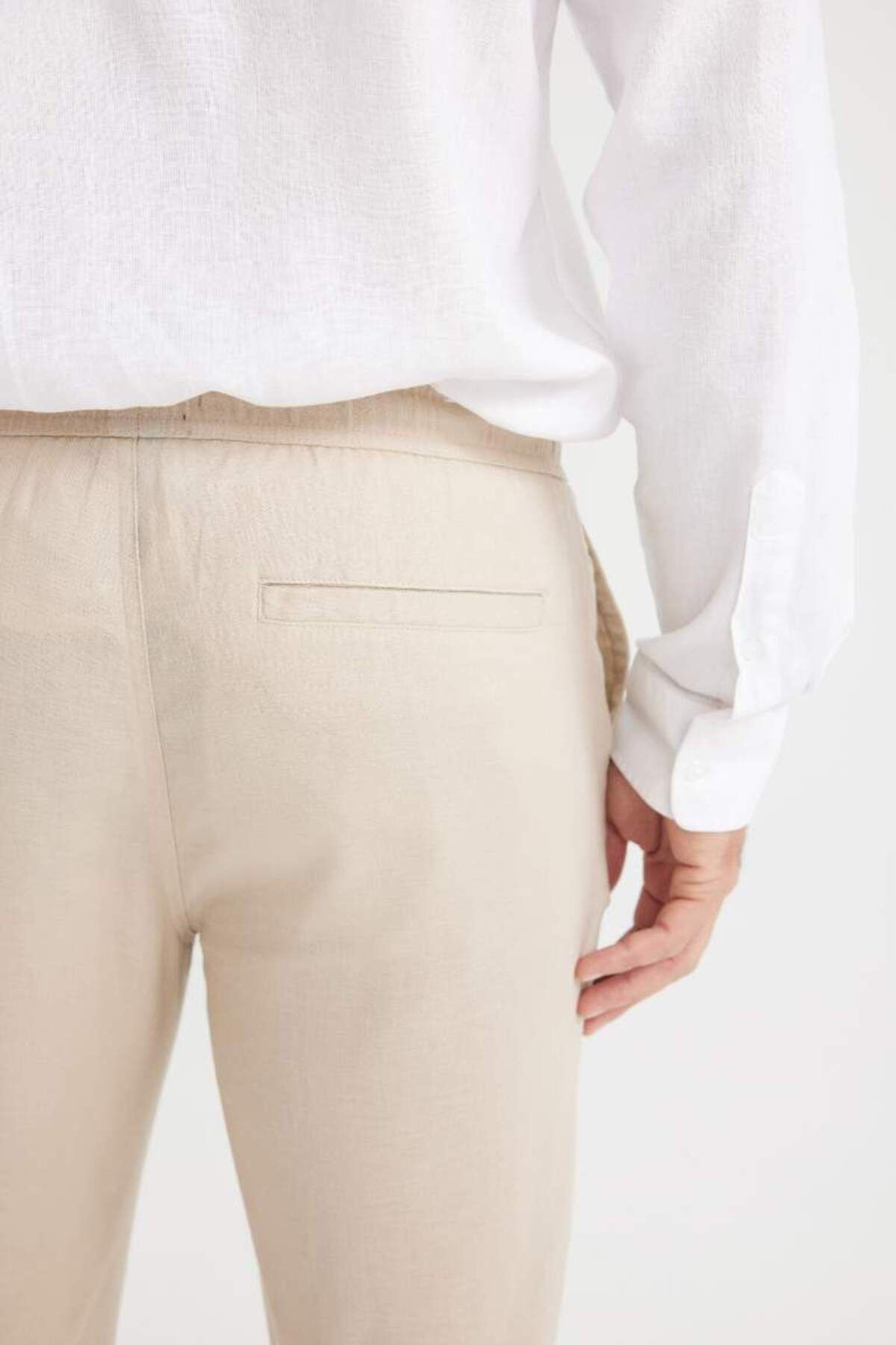 DeFacto-New Season Summer Jogger Linen Straight Leg Trousers 5