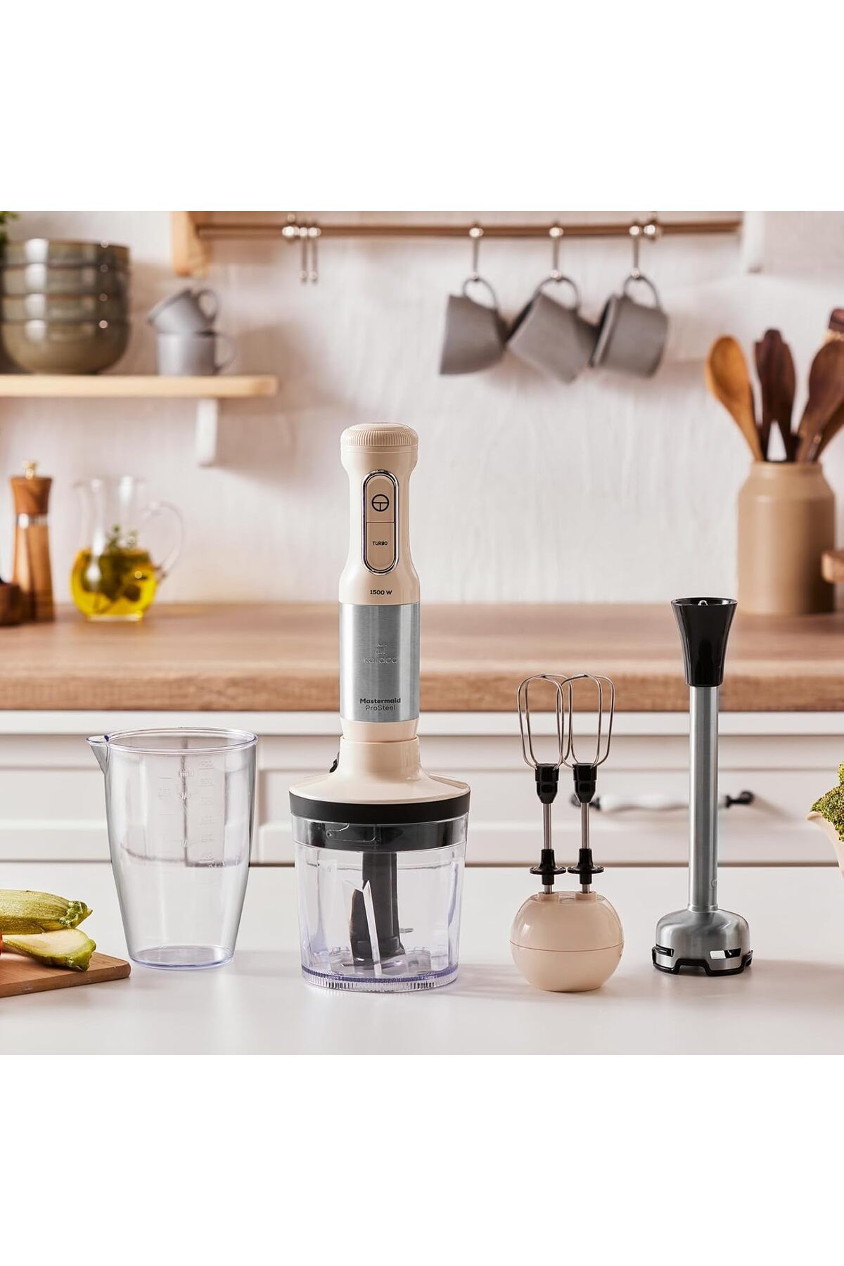 STOREMAX ELZ Mastermaid Prosteel 1500W Blender Seti Soft Cream-Inox FRNTR 1127478