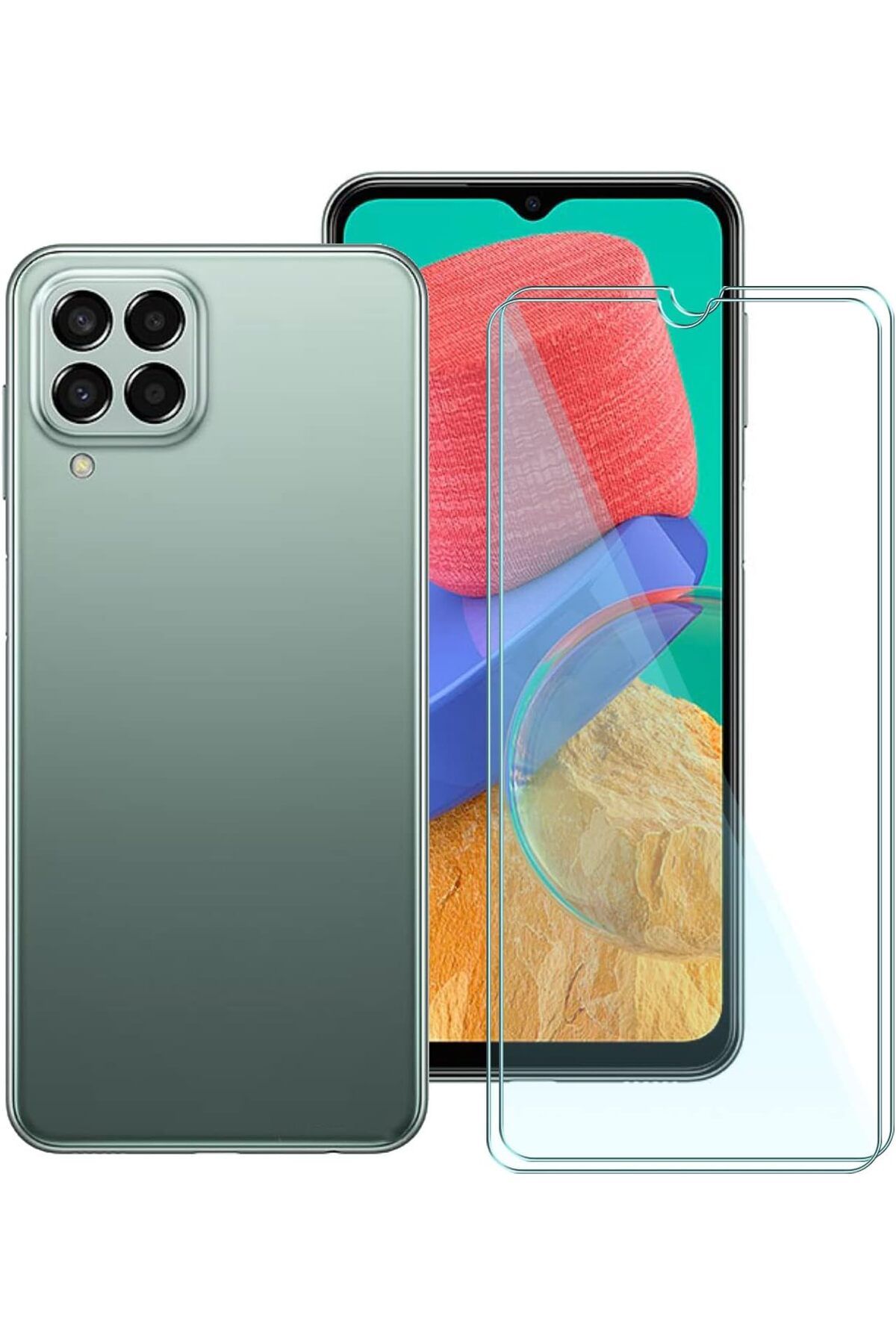 STOREMAX Ezg Ekran Koruyucu Uyumlu Galaxy M33 5G (6.60 İnç),2 Yaprak Şeffaf Cam Ekran Koruyucu 9H sertlik