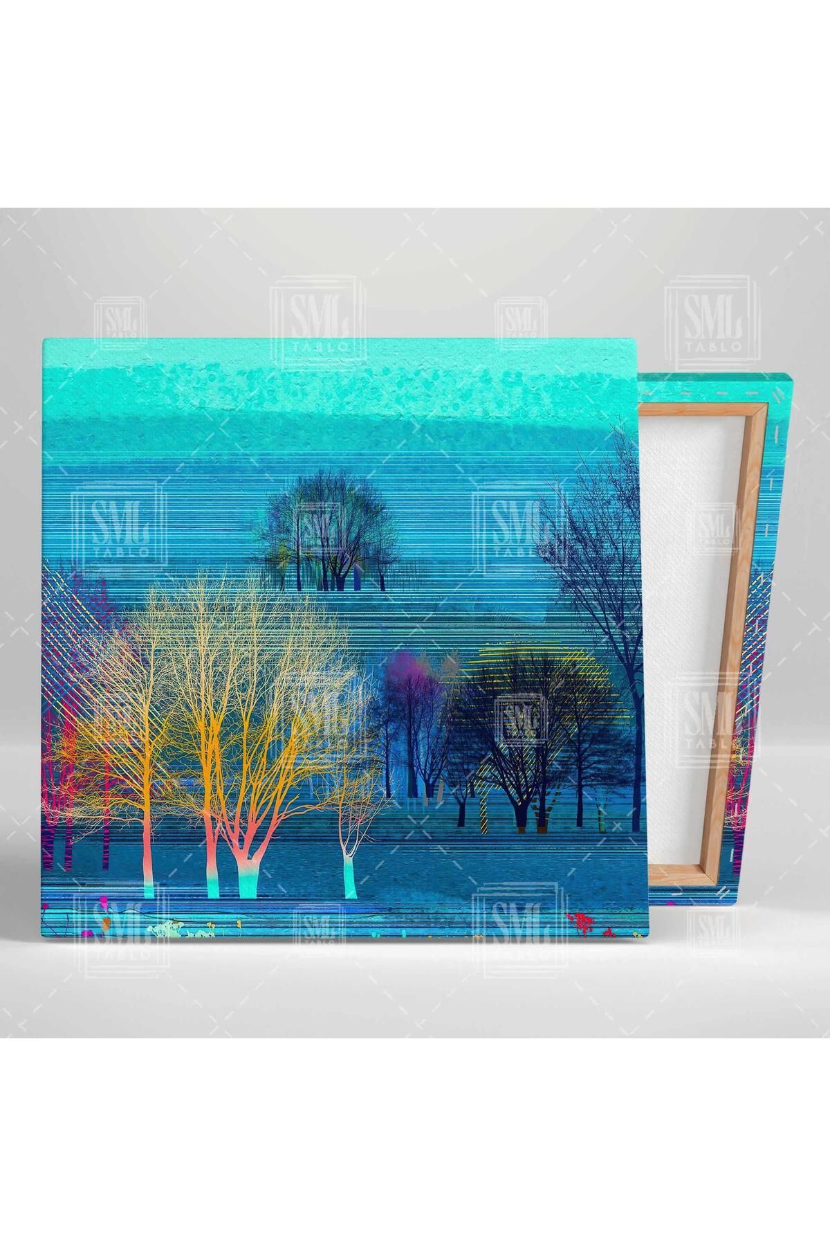 SML TABLO-Toamnă Frunze Versate Rengerank Trees Pătrat Canvas Print 2
