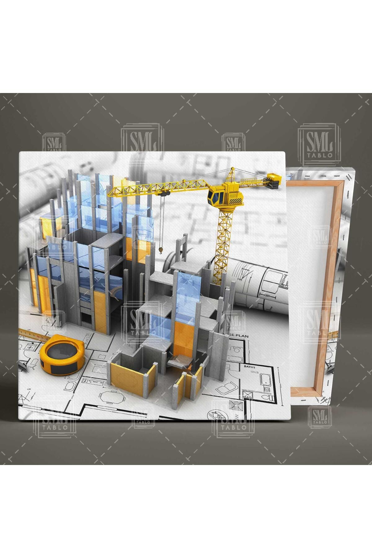 SML TABLO-Proiectare în construcții Inginerie în construcții Supravegherea clădirilor Clădire City Square Canvas Painting 2