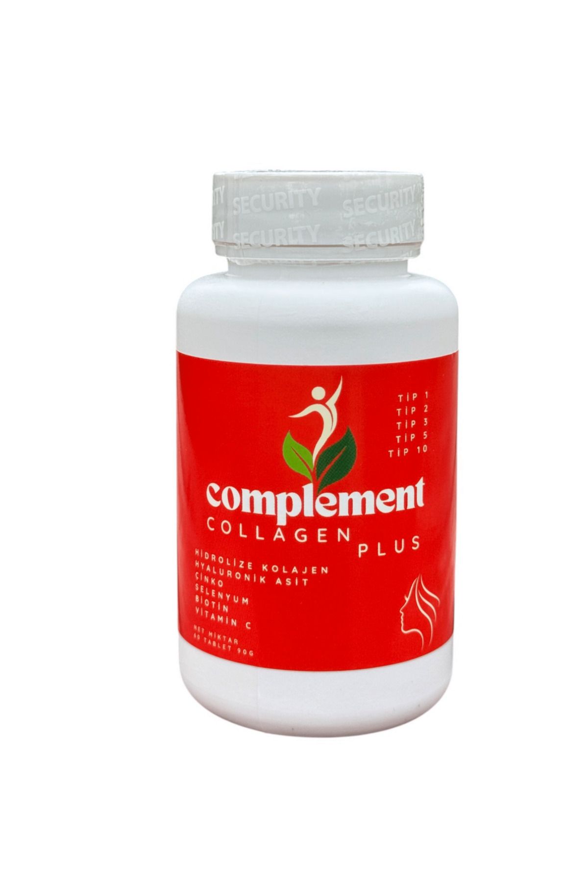 COMPLEMENT-Collagen Plus 60 Tablets - Number 1 2 3 5 10 Hydrolyzed Elastin Hyaluronic, Acid and Vitamin C Boost 4