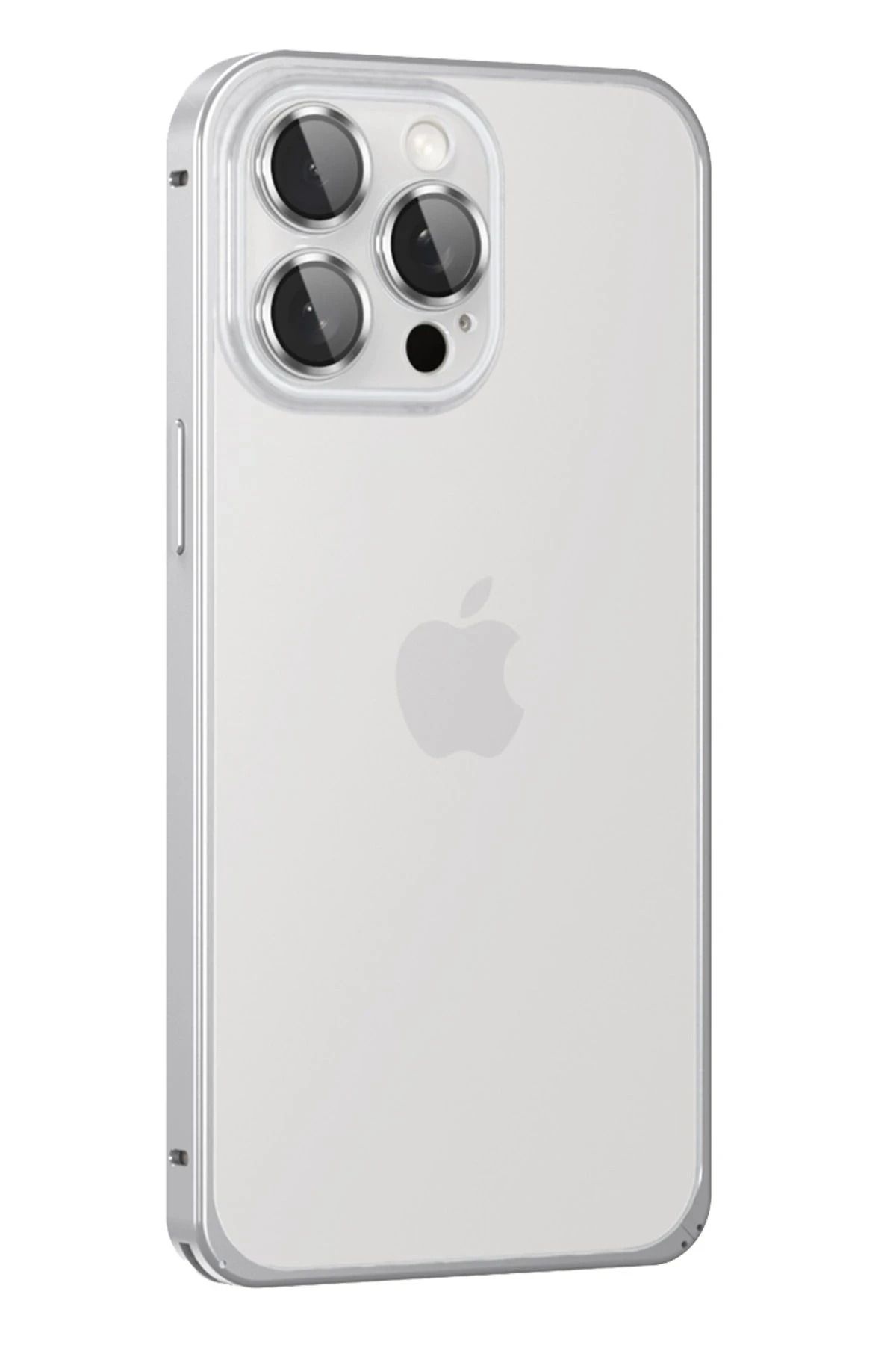 Joko iPhone 15 Pro Max Metal Bumper Mat Kapak - Gümüş SPTGL