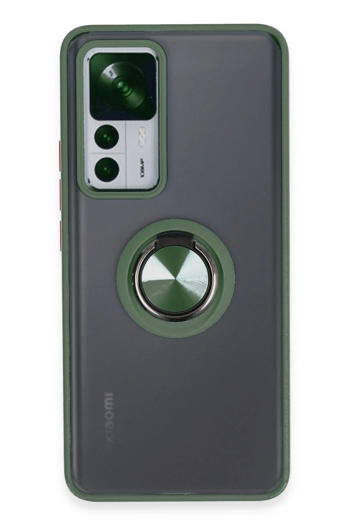 NewFace Xiaomi Mi 12T Pro Kılıf Montreal Yüzüklü Silikon Kapak - Yeşil HNZRN