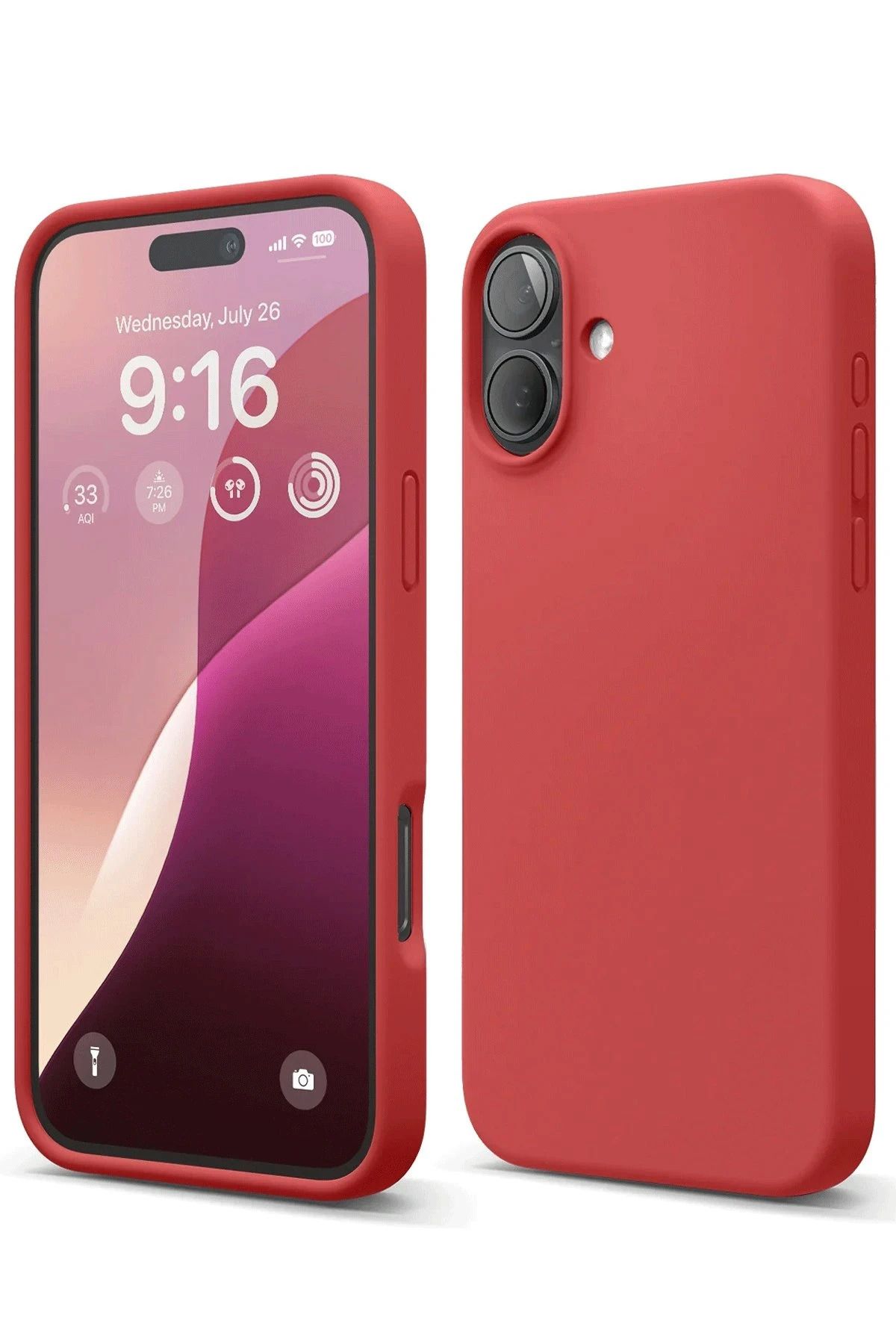 NewFace iPhone 16 Plus Kılıf Nano içi Kadife Silikon - Kırmızı BSTMY