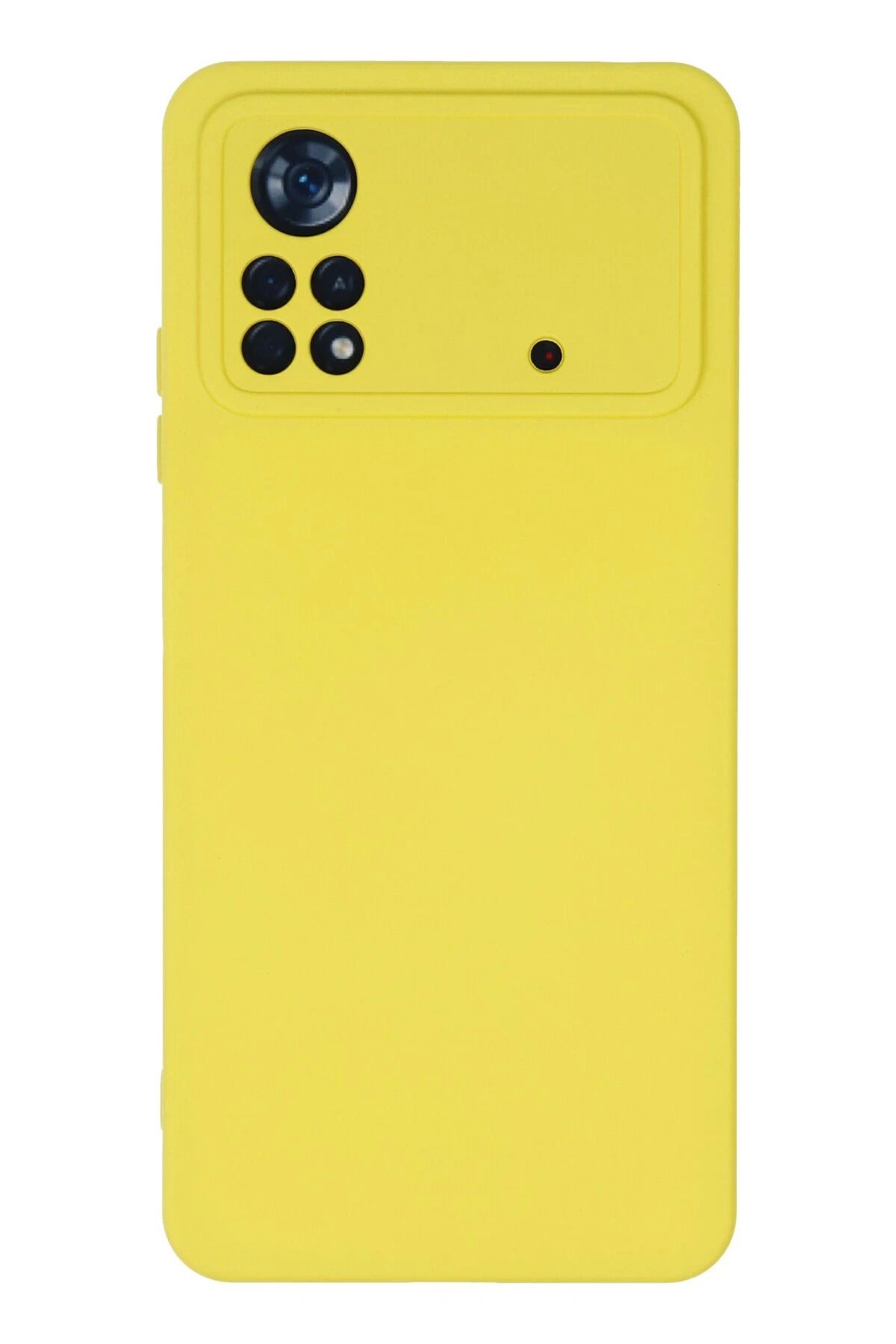 NewFace Xiaomi Poco X4 Pro 5G Uyumlu Kılıf Nano içi Kadife Silikon - Sarı INSLM
