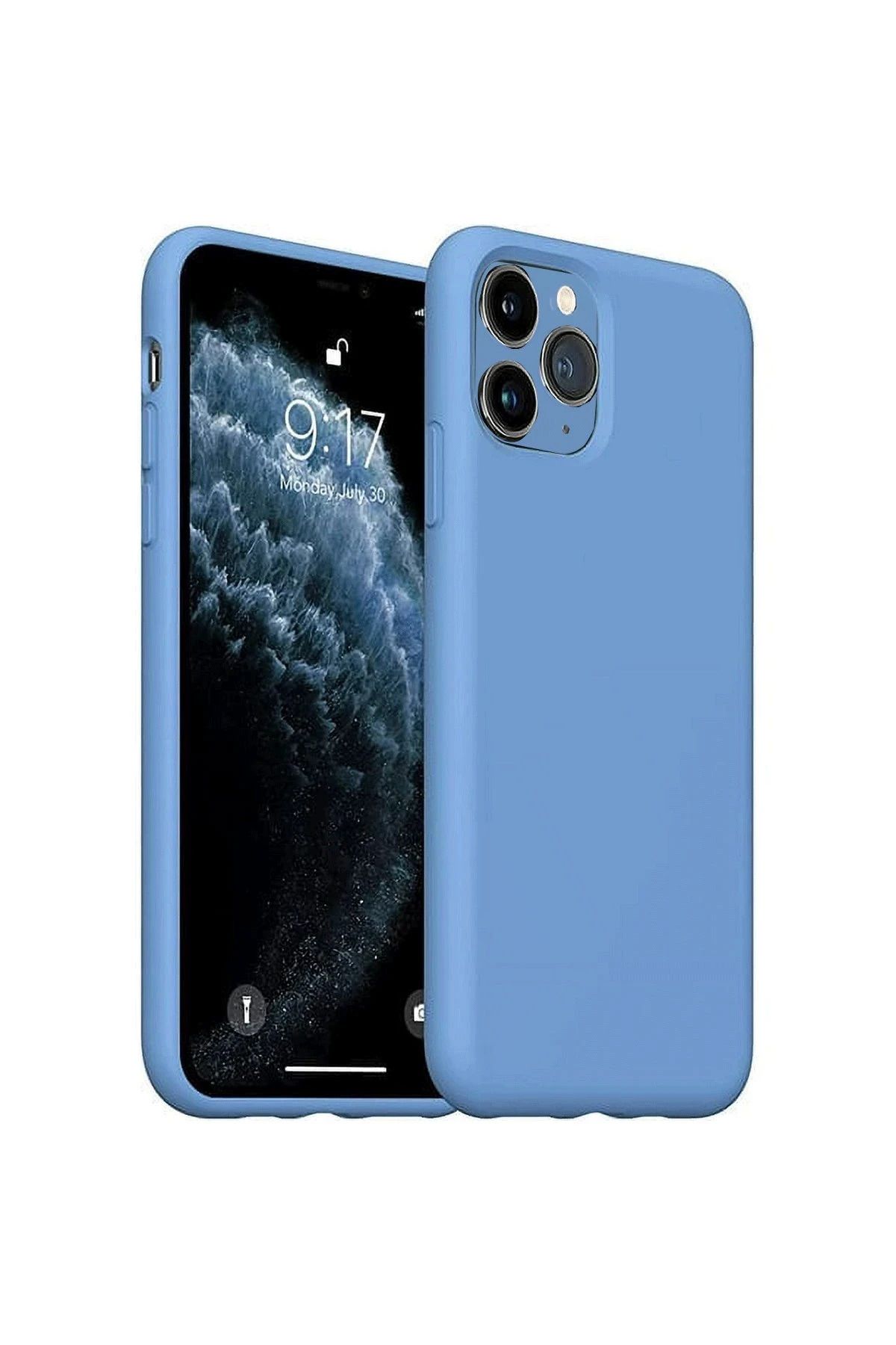 NewFace iPhone 11 Pro Max Kılıf Nano içi Kadife Silikon - Mavi DPMAH