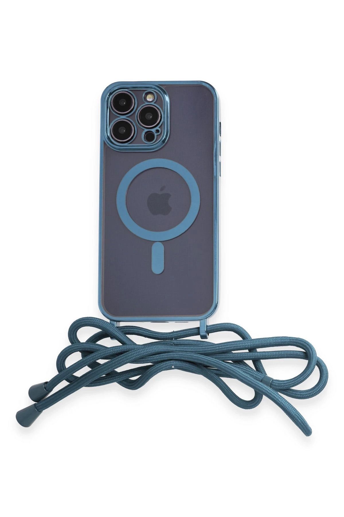 NewFace iPhone 14 Pro Max Kılıf Divo Lazer Askılı Magsafe Kapak - Sierra Blue BSTMY