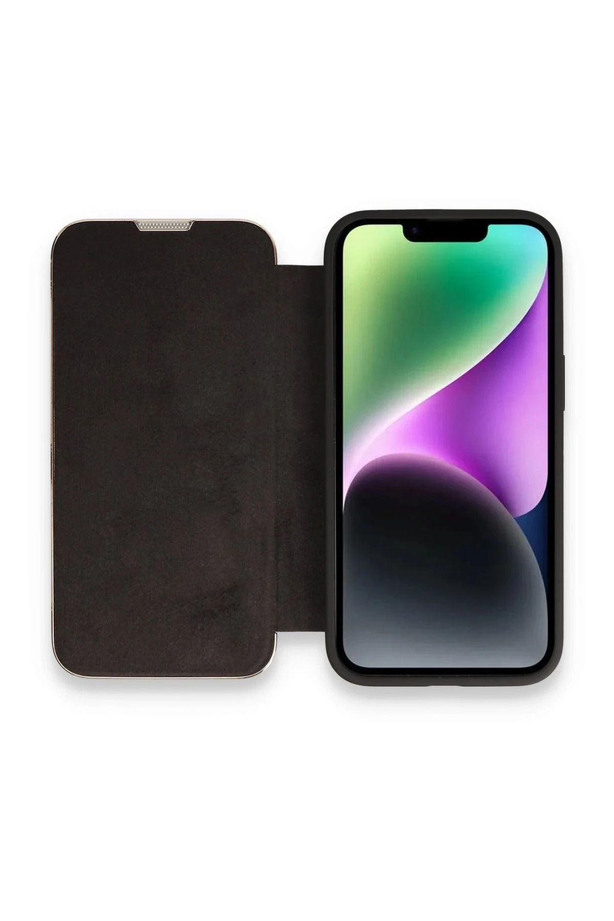 NewFace iPhone 14 Pro Kılıf Dolpin Kapaklı - Siyah JOJUA