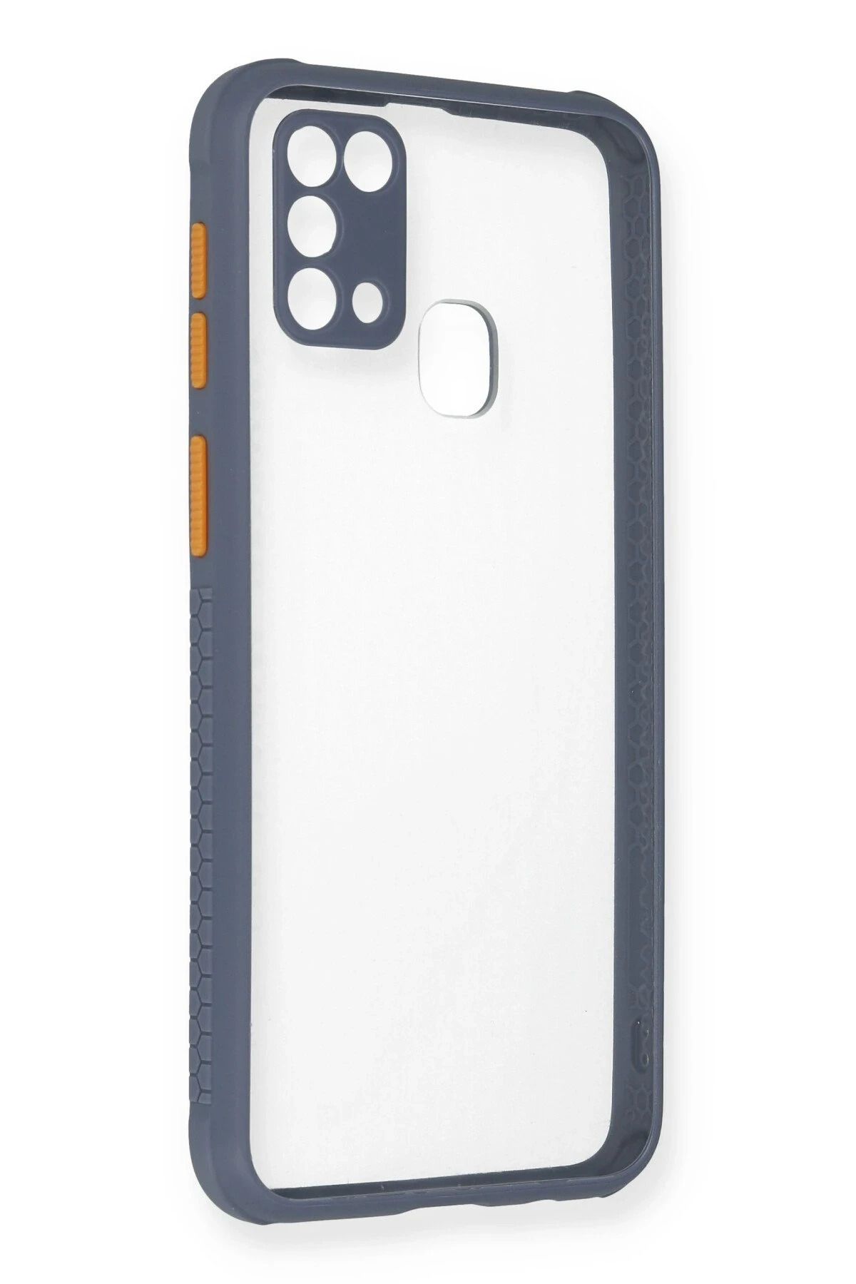 NewFace Samsung Galaxy M31 Kılıf Miami Şeffaf Silikon - Gri BSTMY