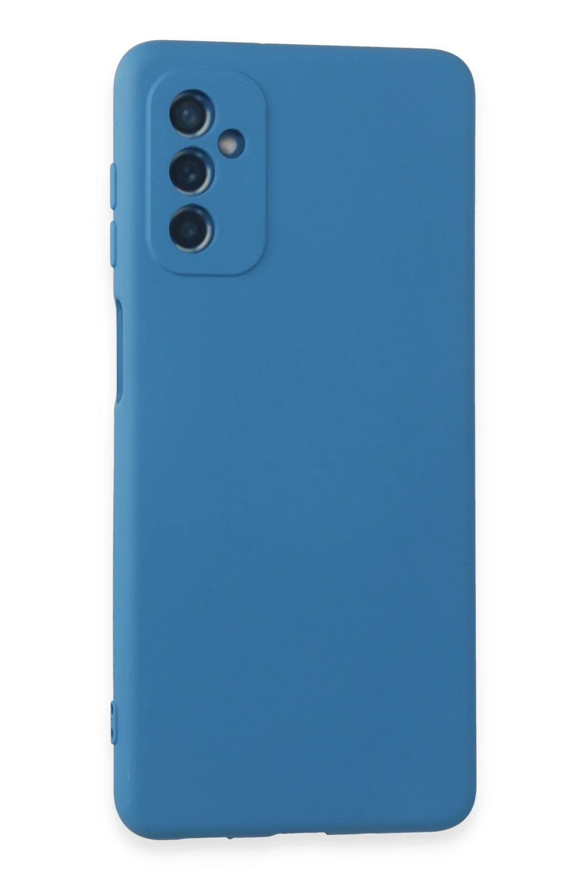 NewFace Galaxy M52 5G Uyumlu Kılıf Nano içi Kadife Silikon - Mavi BSTMY