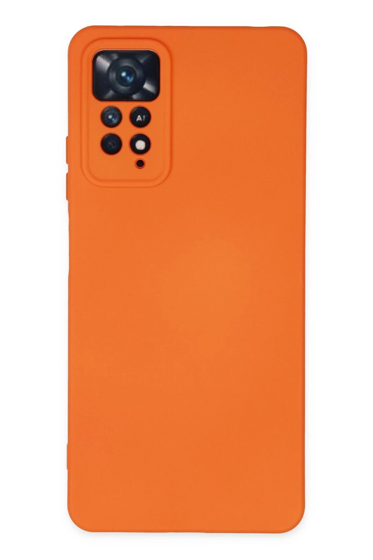 NewFace Xiaomi Redmi Note 11 Pro Kılıf Nano içi Kadife Silikon - Turuncu FERRG