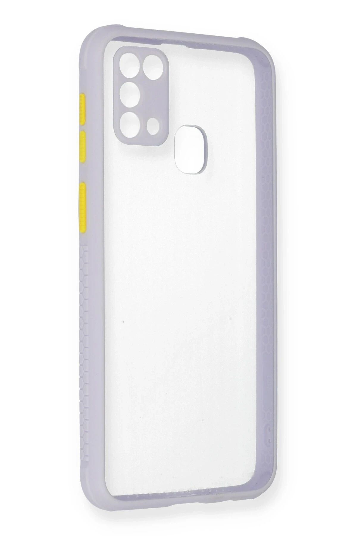 NewFace Samsung Galaxy M31 Kılıf Miami Şeffaf Silikon - Lila INSLM