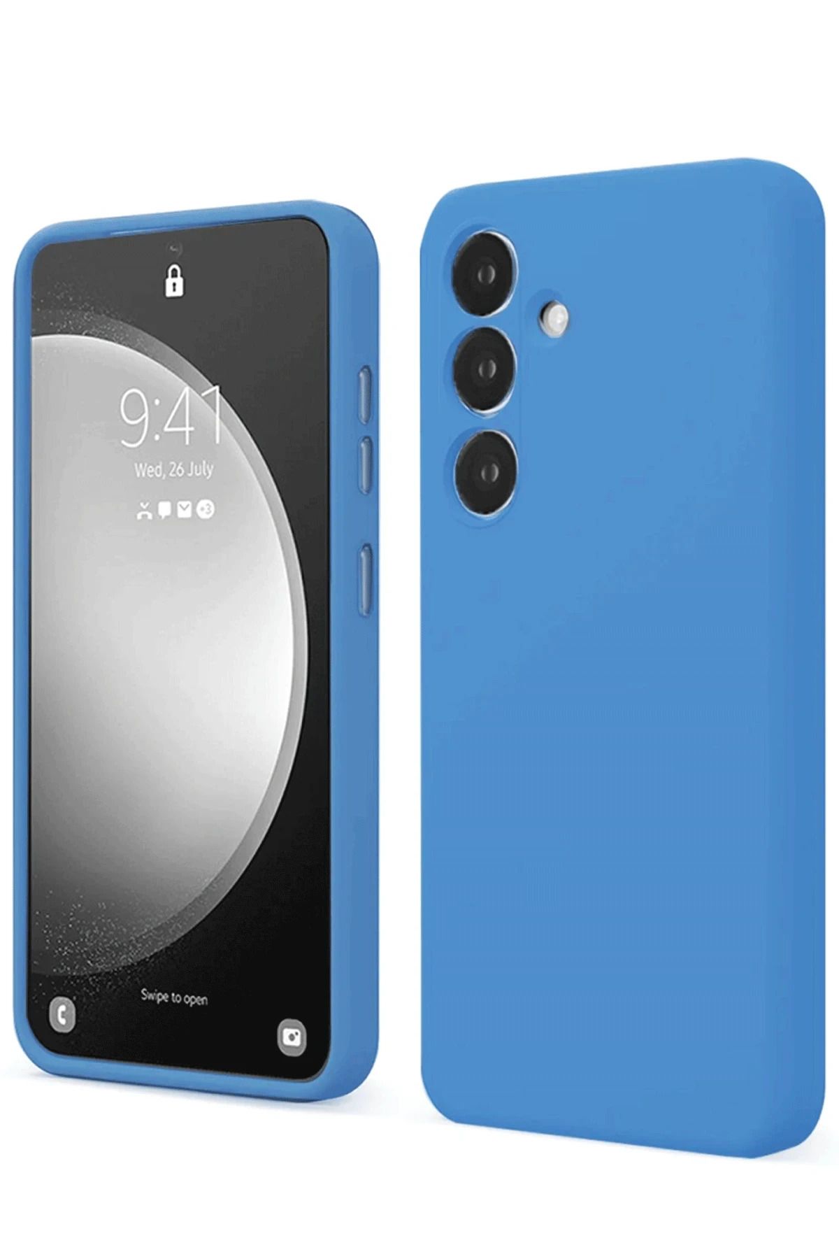 NewFace Samsung Galaxy S24 FE Kılıf First Silikon - Mavi BSTMY