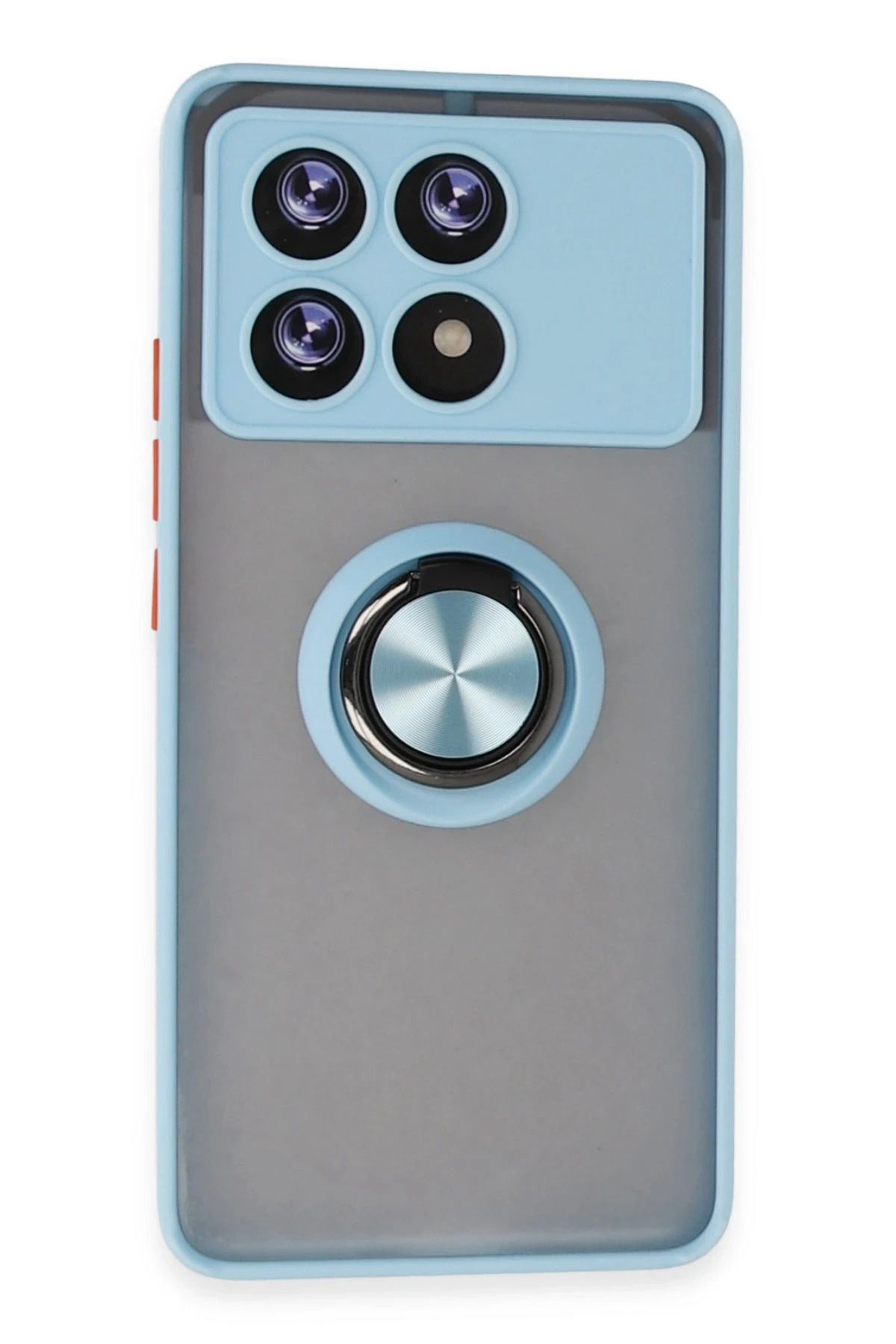 NewFace Xiaomi Poco X6 Pro Kılıf Montreal Yüzüklü Silikon Kapak - Buz Mavi YNSMR