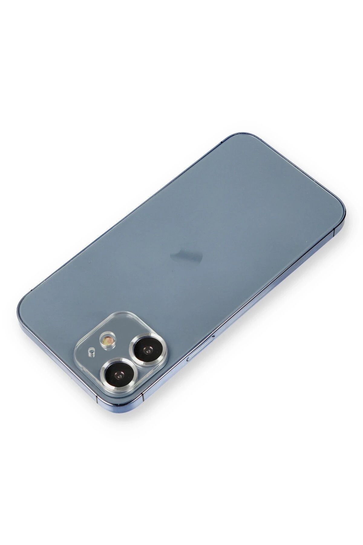 NewFace iPhone 12 Uyumlu Metal Kamera Lens Koruma Cam - Gümüş DRSTR