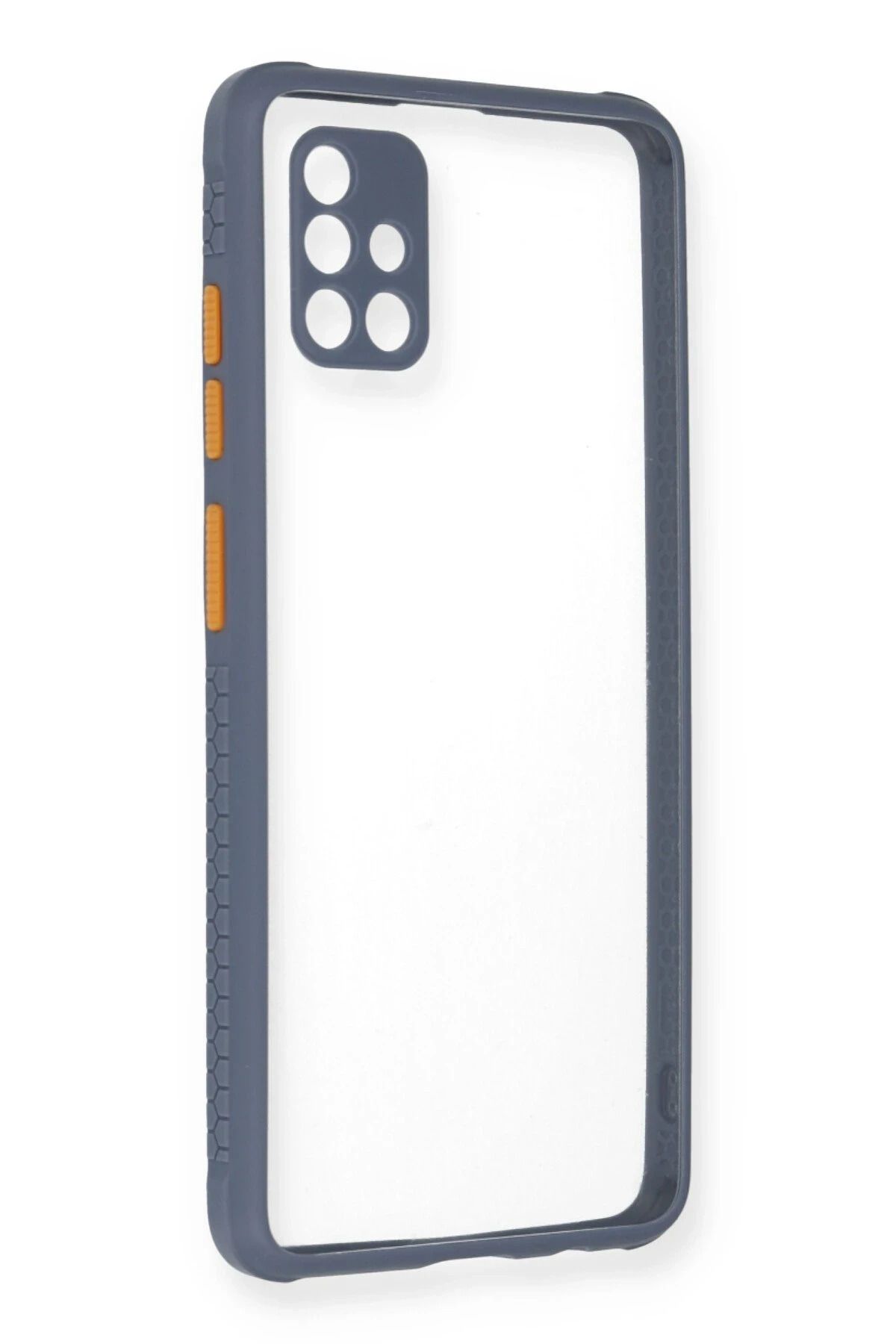 NewFace Samsung Galaxy A71 Kılıf Miami Şeffaf Silikon - Gri INSLM