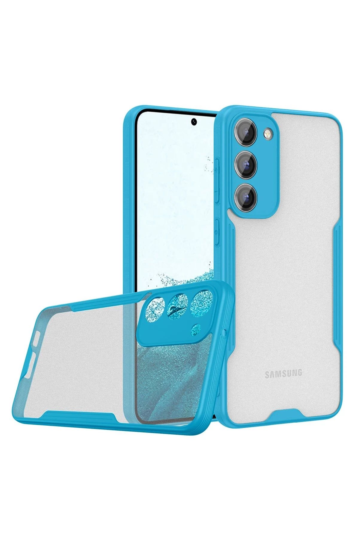 NewFace Samsung Galaxy S23 Plus Kılıf Platin Silikon - Mavi JOJUA