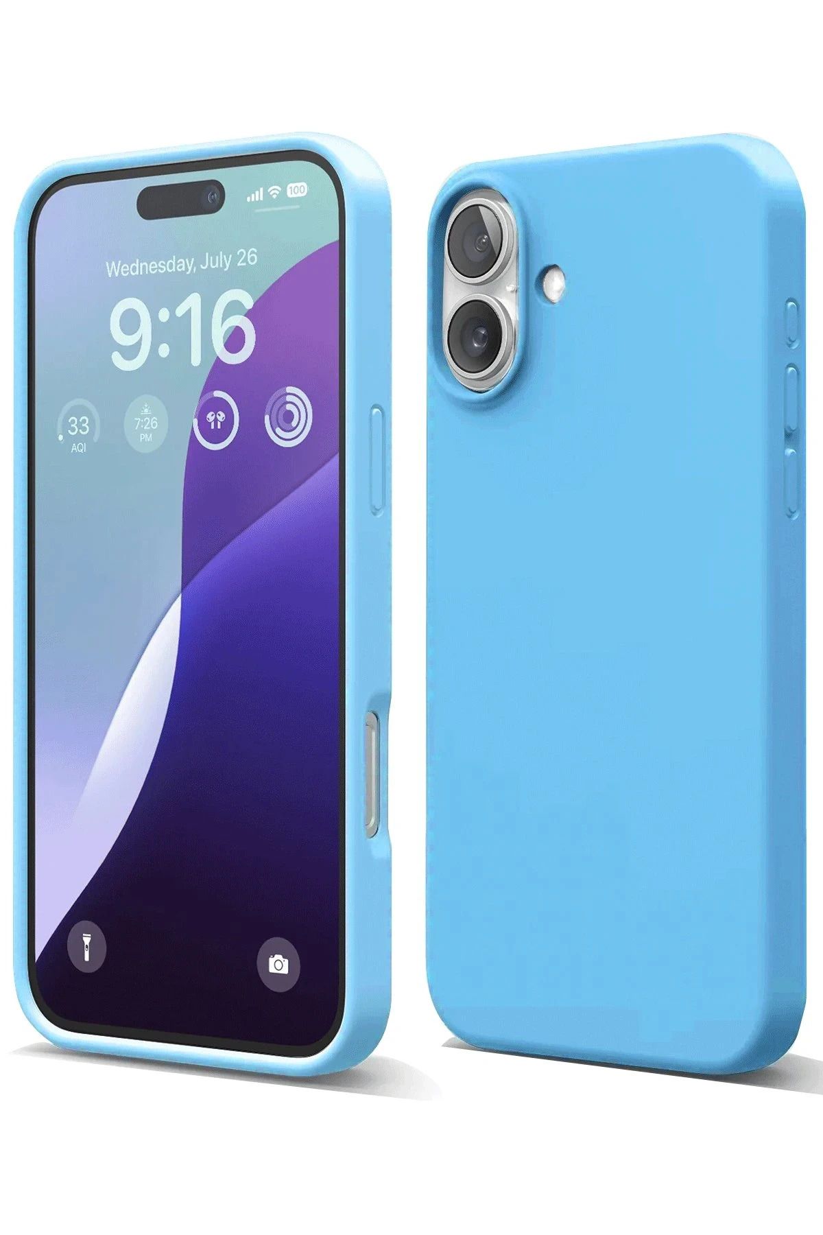 NewFace iPhone 16 Plus Kılıf Nano içi Kadife Silikon - Mavi FERRG