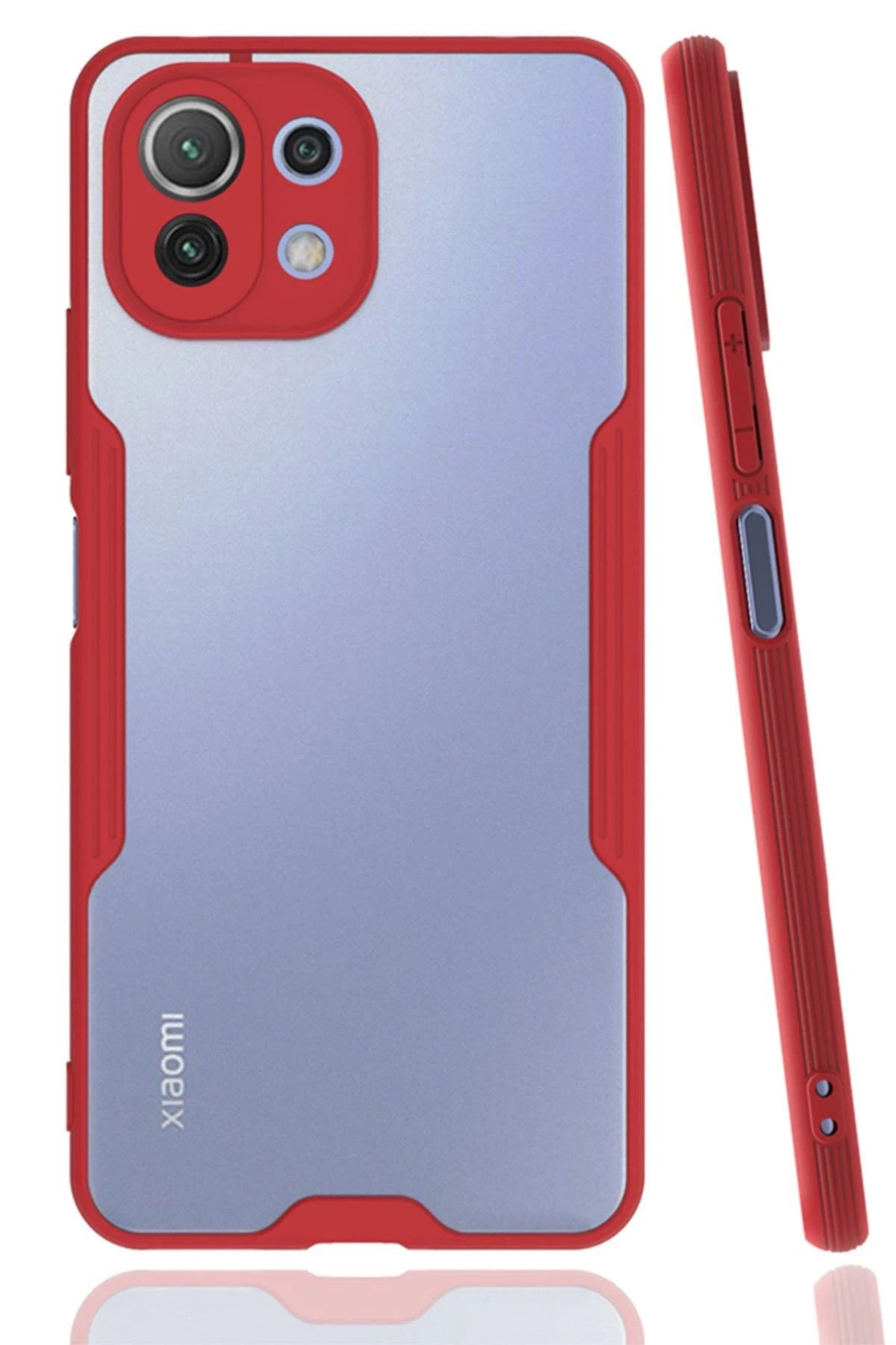 NewFace Xiaomi Mİ 11 Lite Kılıf Platin Silikon - Kırmızı JOJUA