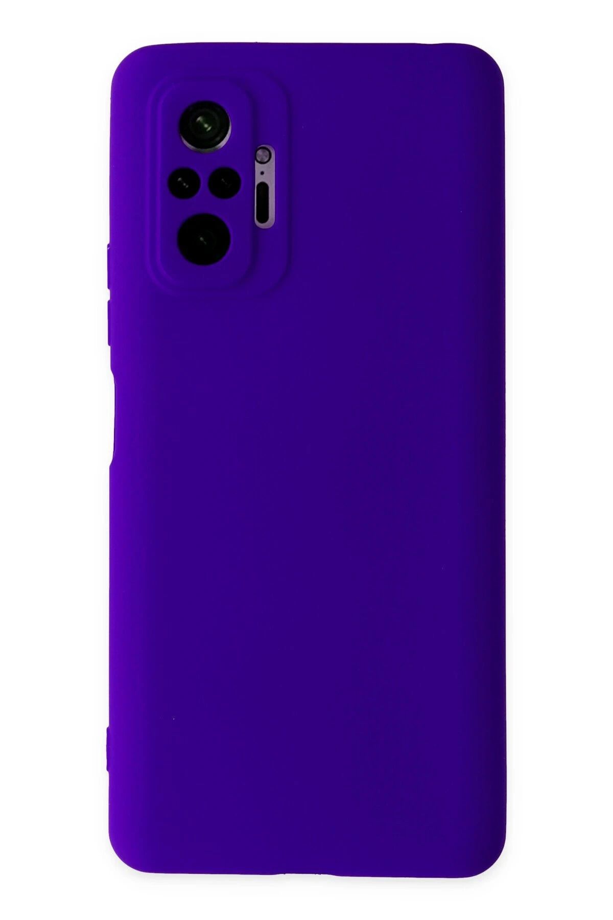 NewFace Uyumlu Xiaomi Redmi Note 10 Pro Kılıf Nano içi Kadife Silikon - Mor JOJUA