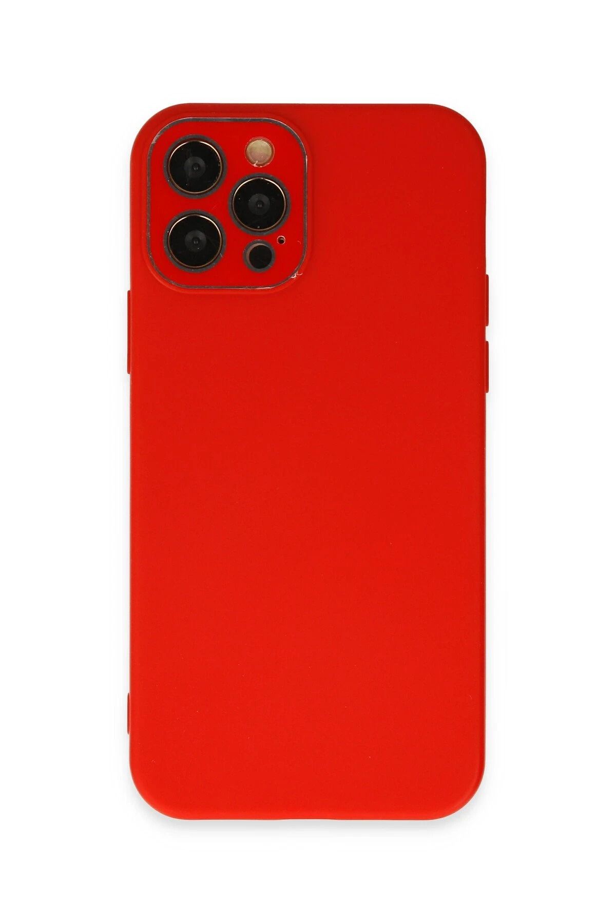 NewFace iPhone 12 Pro Max Kılıf Lansman Glass Kapak - Kırmızı HNZRN