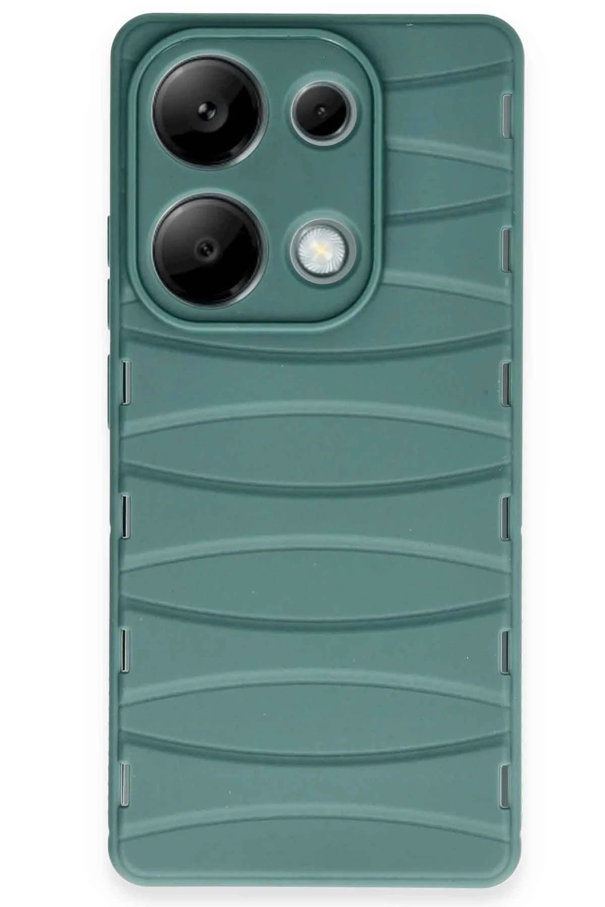 NewFace Xiaomi Redmi Note 13 Pro 4G Kılıf Bibercas Silikon Kapak - Koyu Yeşil BSTMY