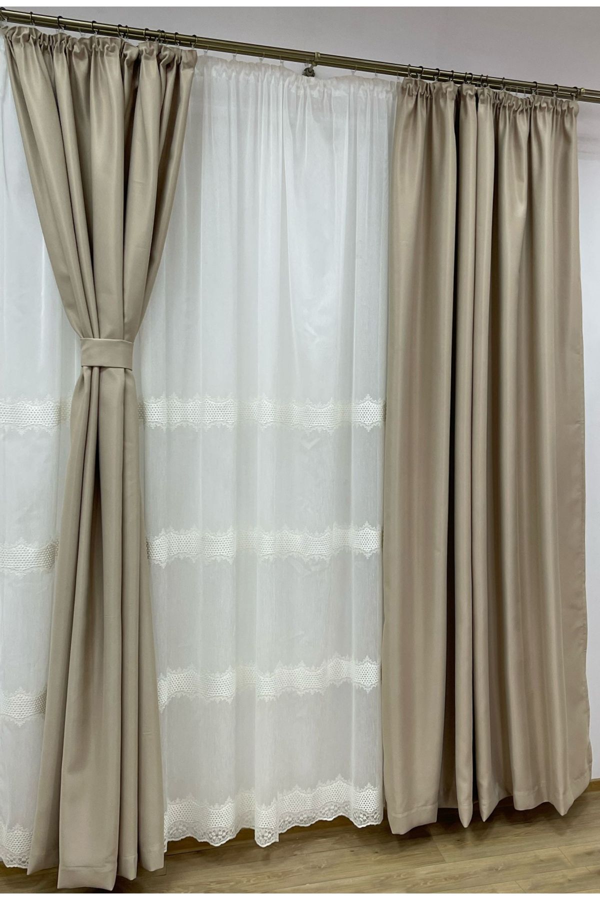 Liz Line-Set of two blackout curtains, cappuccino, "Monocrom Signature" by Liz Line, with drapery 2x140x245 DR1214 7